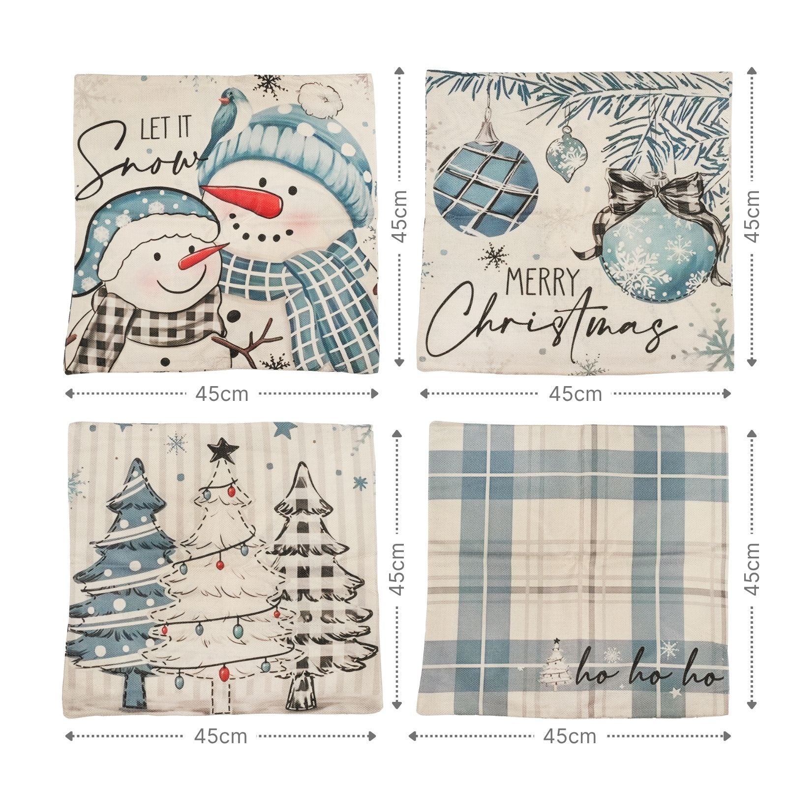 4er-Set Weihnachts-Kissenbezug Zier-Bezug Kissenhülle Dekokissen-Bezug - Image 6