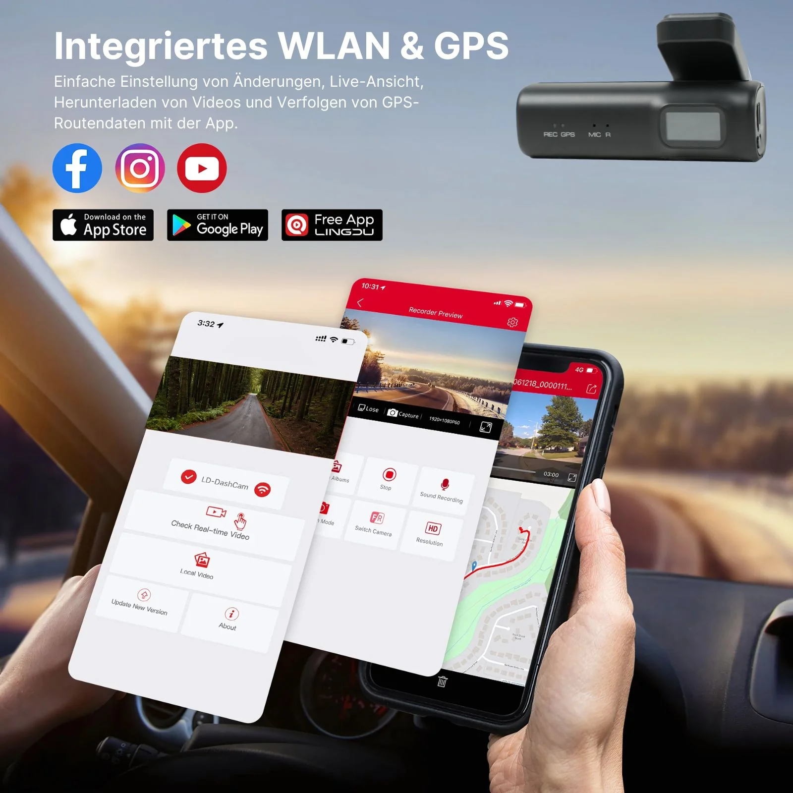 4K WiFi Dual-Dashcam Autofront-Kamera Onboard-Kamera Auto-Überwachung - Image 3