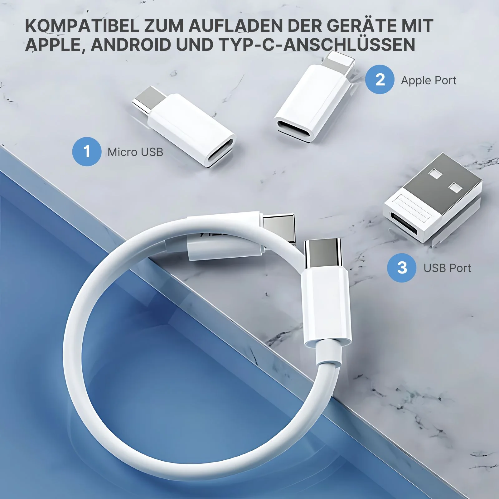 5-in-1 Kabelbox Adapter-Box USB-Etui Datenkabel-Set USB-Reisehülle - Image 3