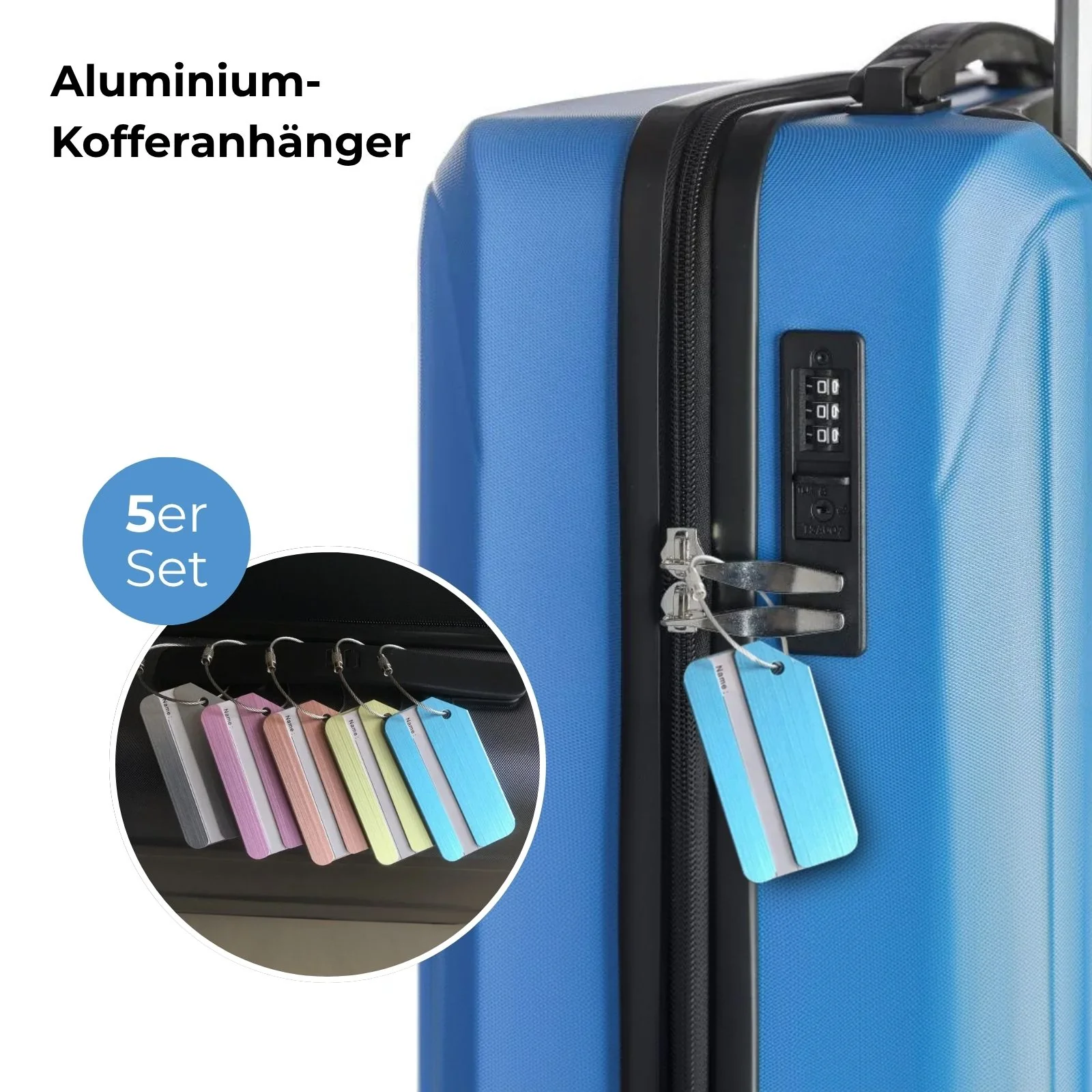 5er-Set Kofferanhänger Gepäckanhänger Koffer-Namensschild Kofferlabel - Image 2