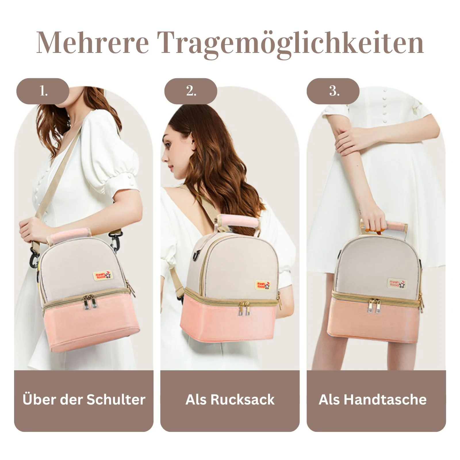 3er-Set Milchkühltasche mit Kühlakkus Tragetasche Rucksack Kühlpacks - Image 6