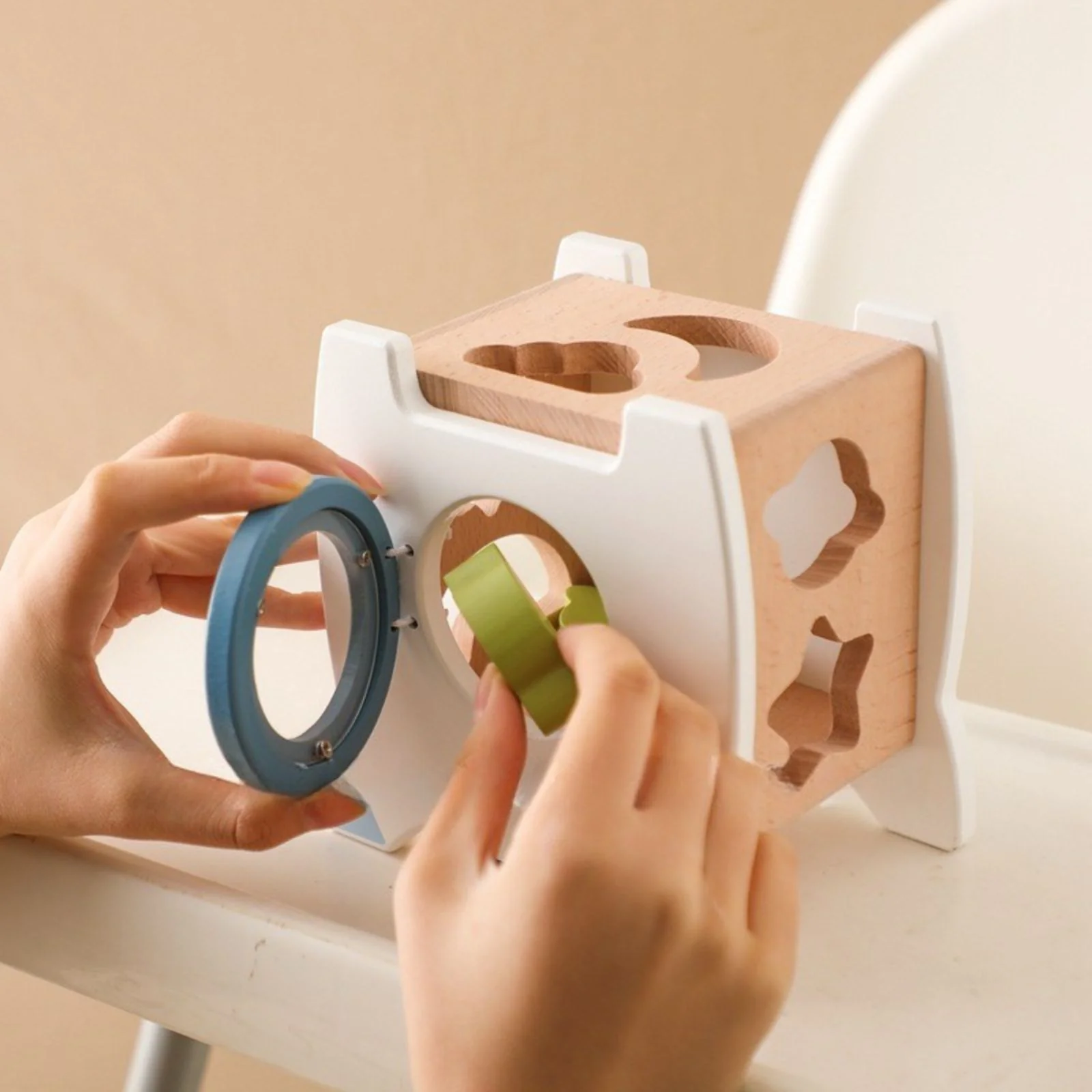 5in1-Aktivitäts-Holzrakete Kinderspielzeug Raumschiff Motorikspielzeug - Image 5