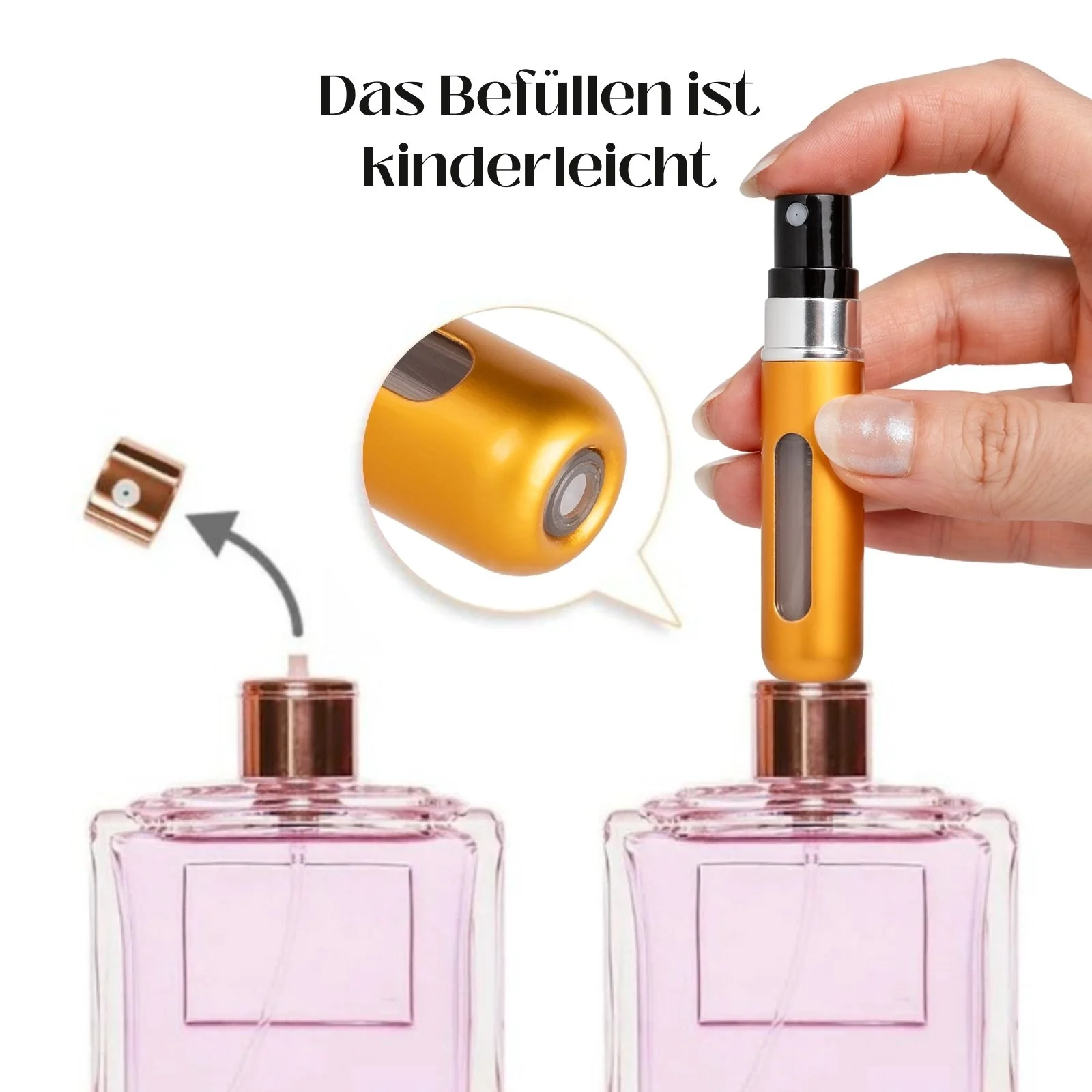 5ml Mini-Parfümzerstäuber Parfum Vaporisateur Matt-Goldig - Image 3