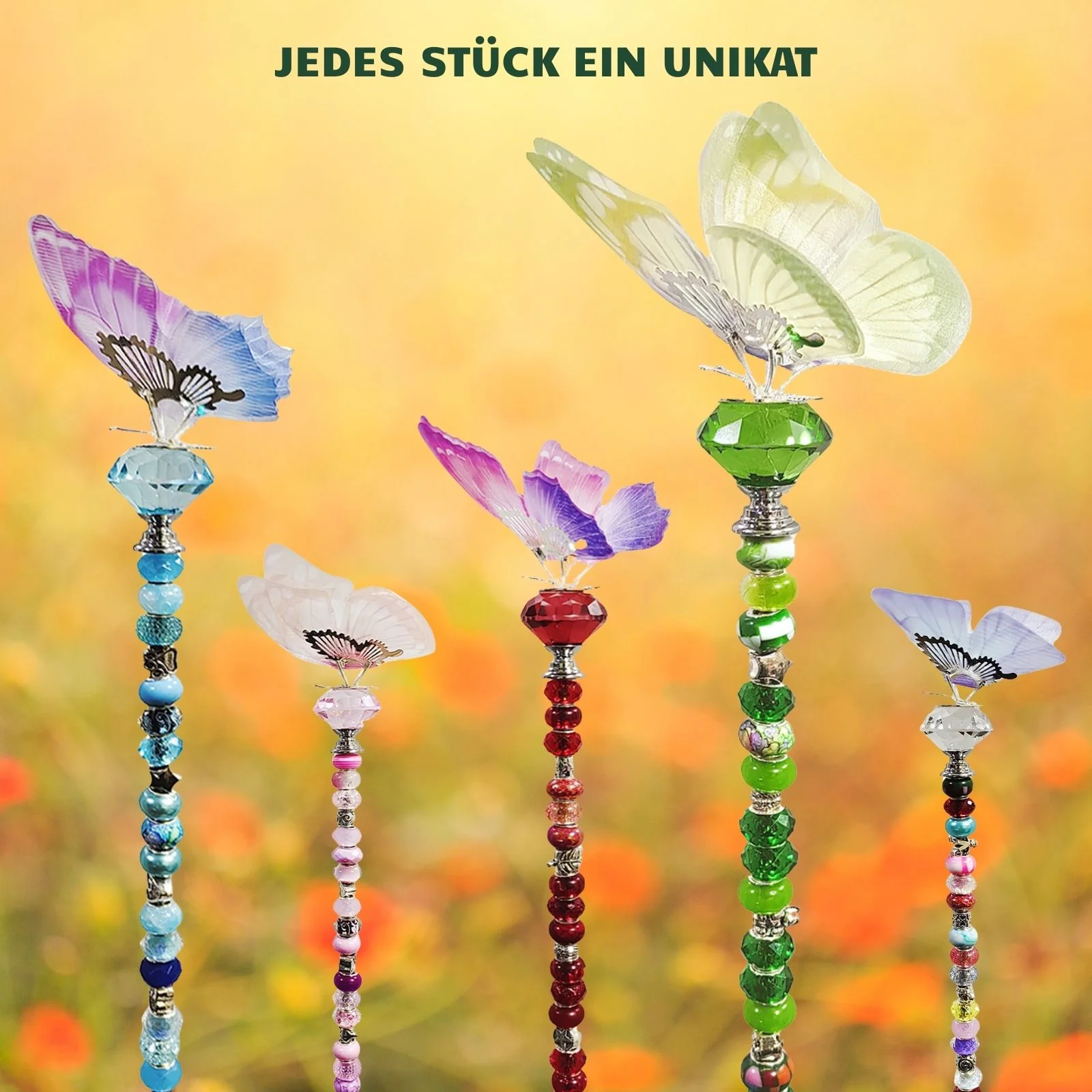 6er Set Gartenstecker Schmetterling Dekostecker Deko-Schmetterling - Image 3