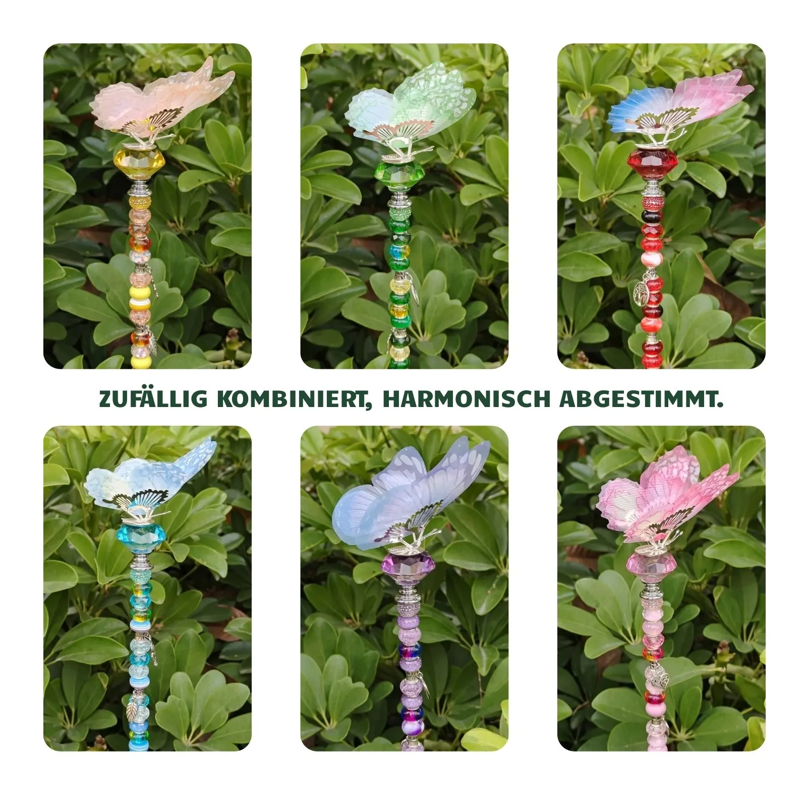 6er Set Gartenstecker Schmetterling Dekostecker Deko-Schmetterling - Image 4