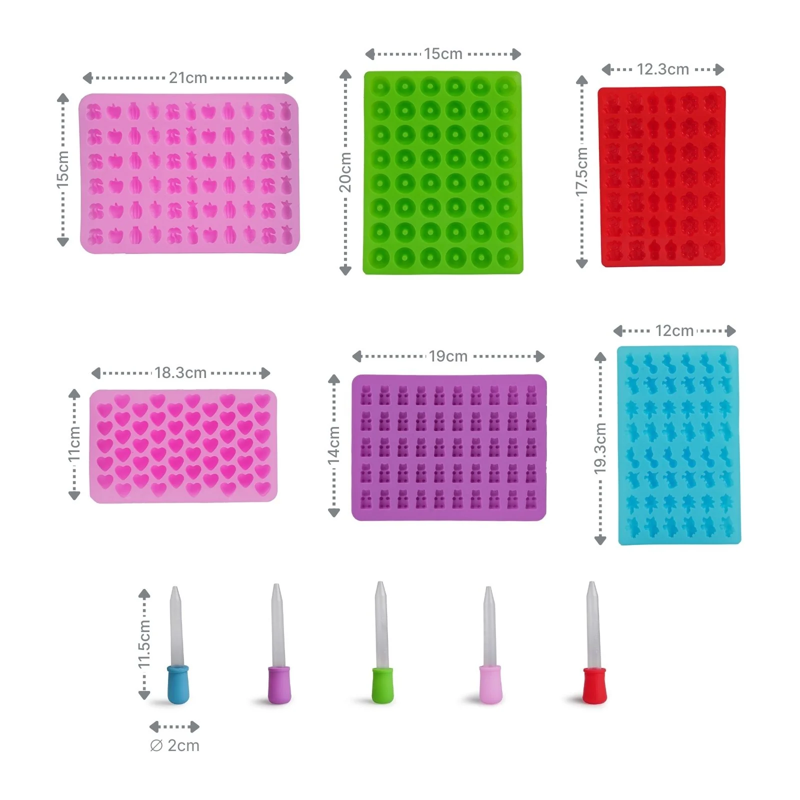 6er-Set Silikonform Schokoladenform Backform Geleeform Bonbonform - Image 10