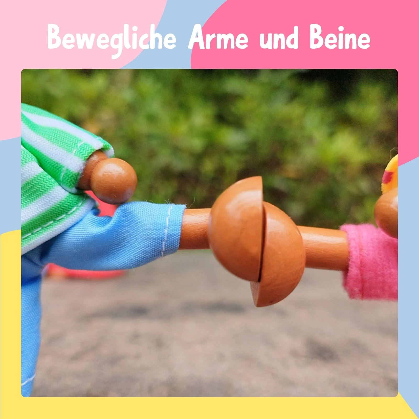 7-tlg. Puppenfamilie aus Holz Holzpuppen Biegepuppen Kinderspielzeug - Image 3