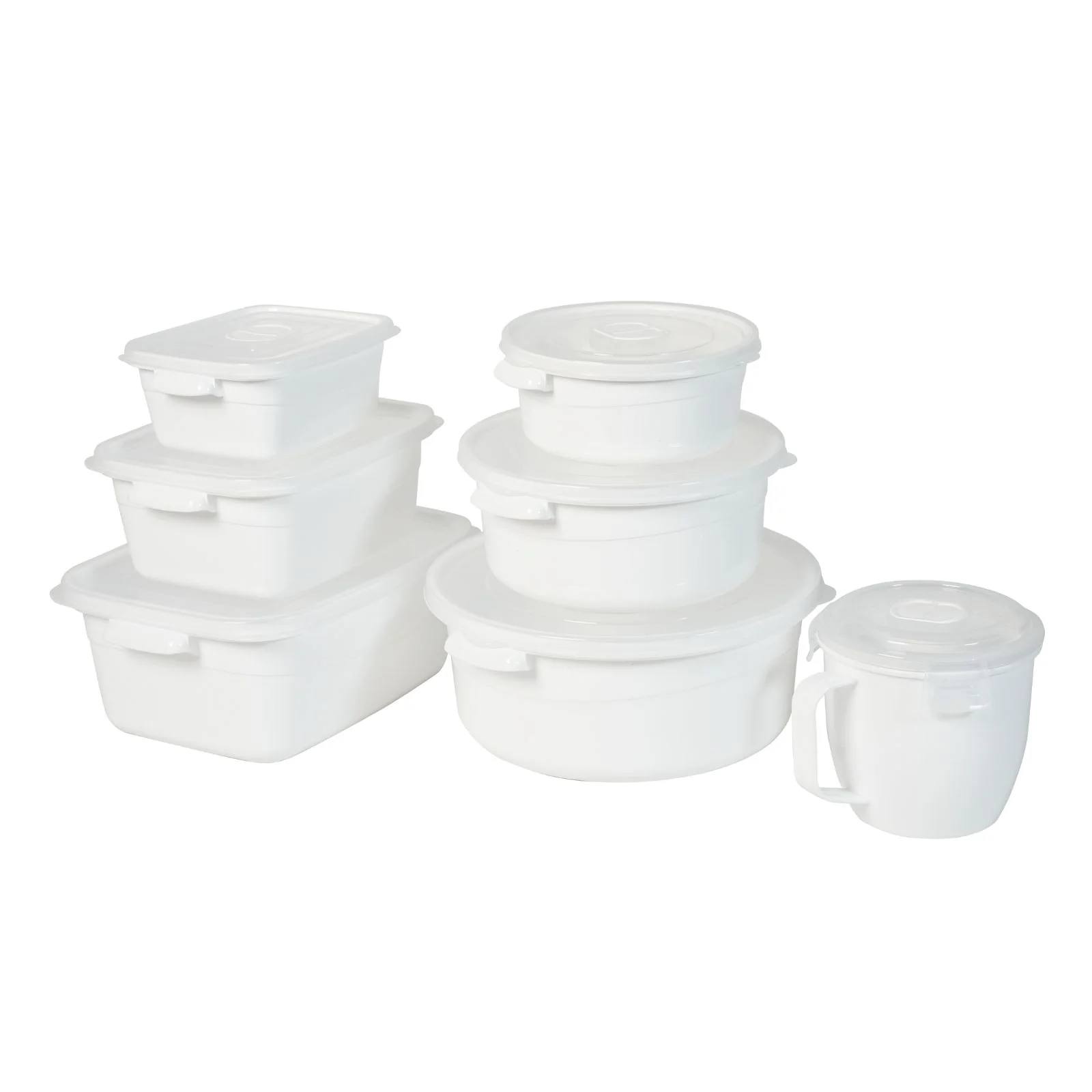7er-Set Vorratsdosen Mikrowellendosen mit Mikrowellen-Tasse Becher