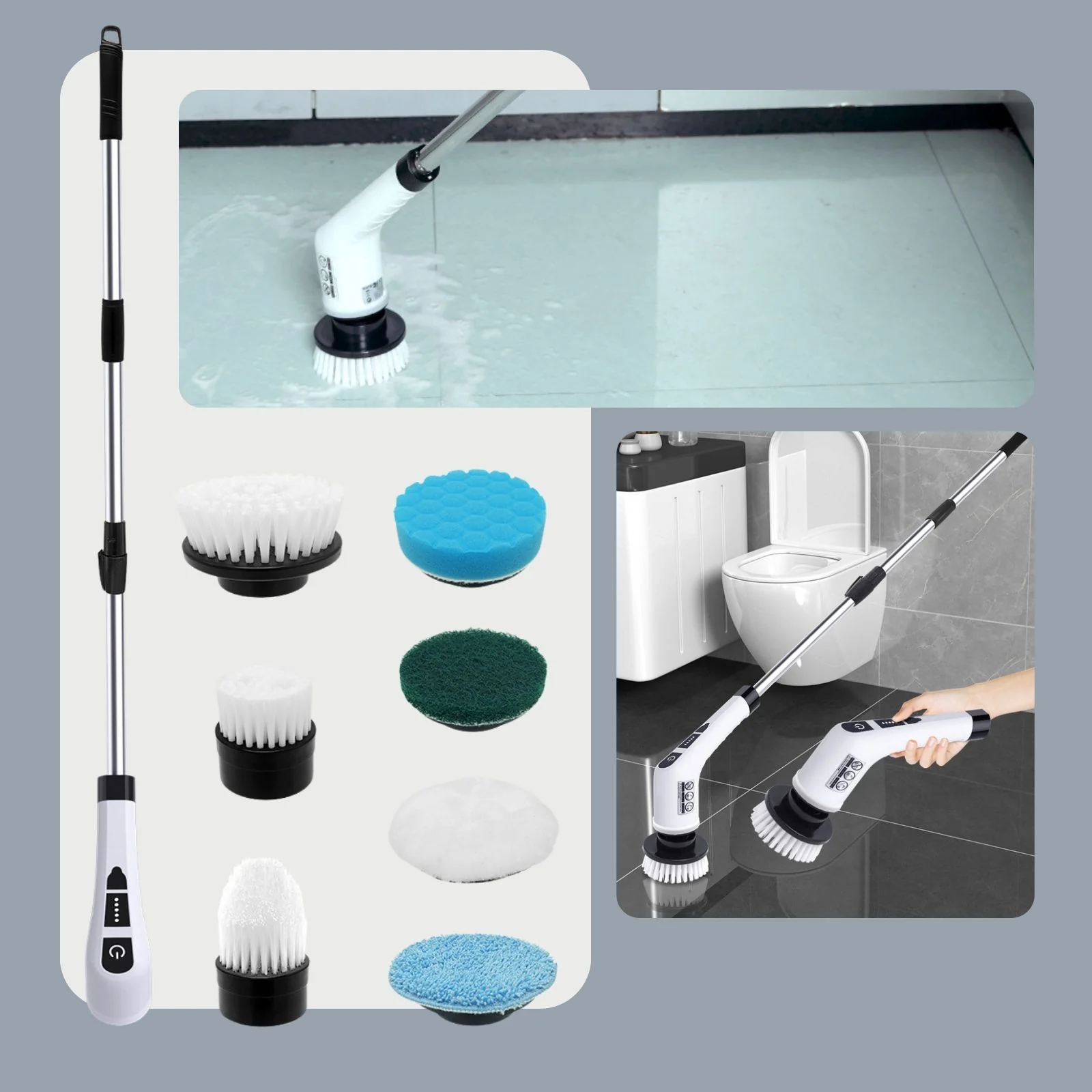 7in1 Elektrische Reinigungsbürste Schrubber Reinigungswerkzeug Bürste Scrubber - Image 4