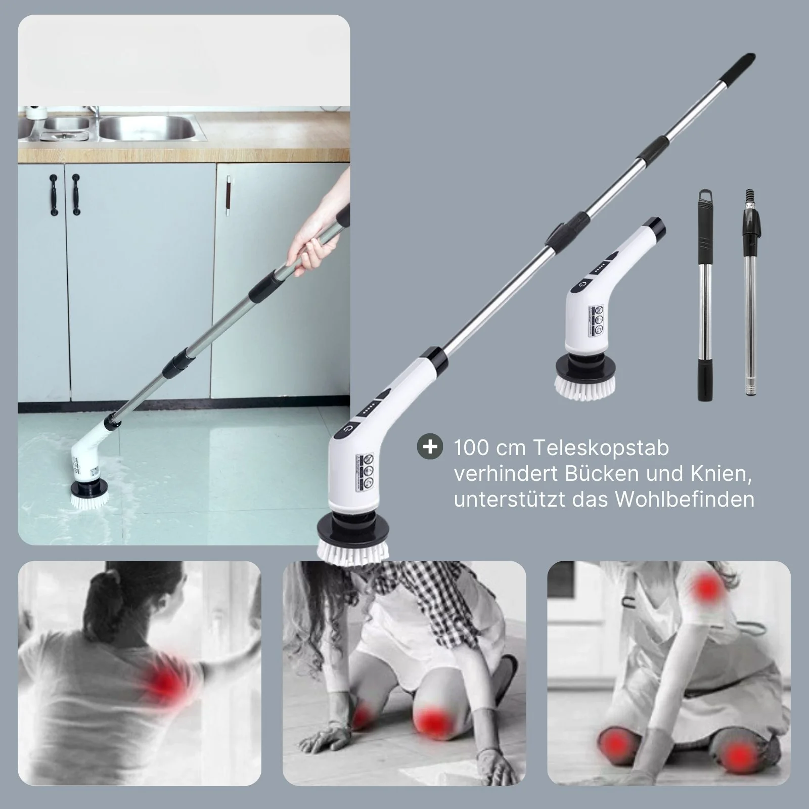 7in1 Elektrische Reinigungsbürste Schrubber Reinigungswerkzeug Bürste Scrubber - Image 5
