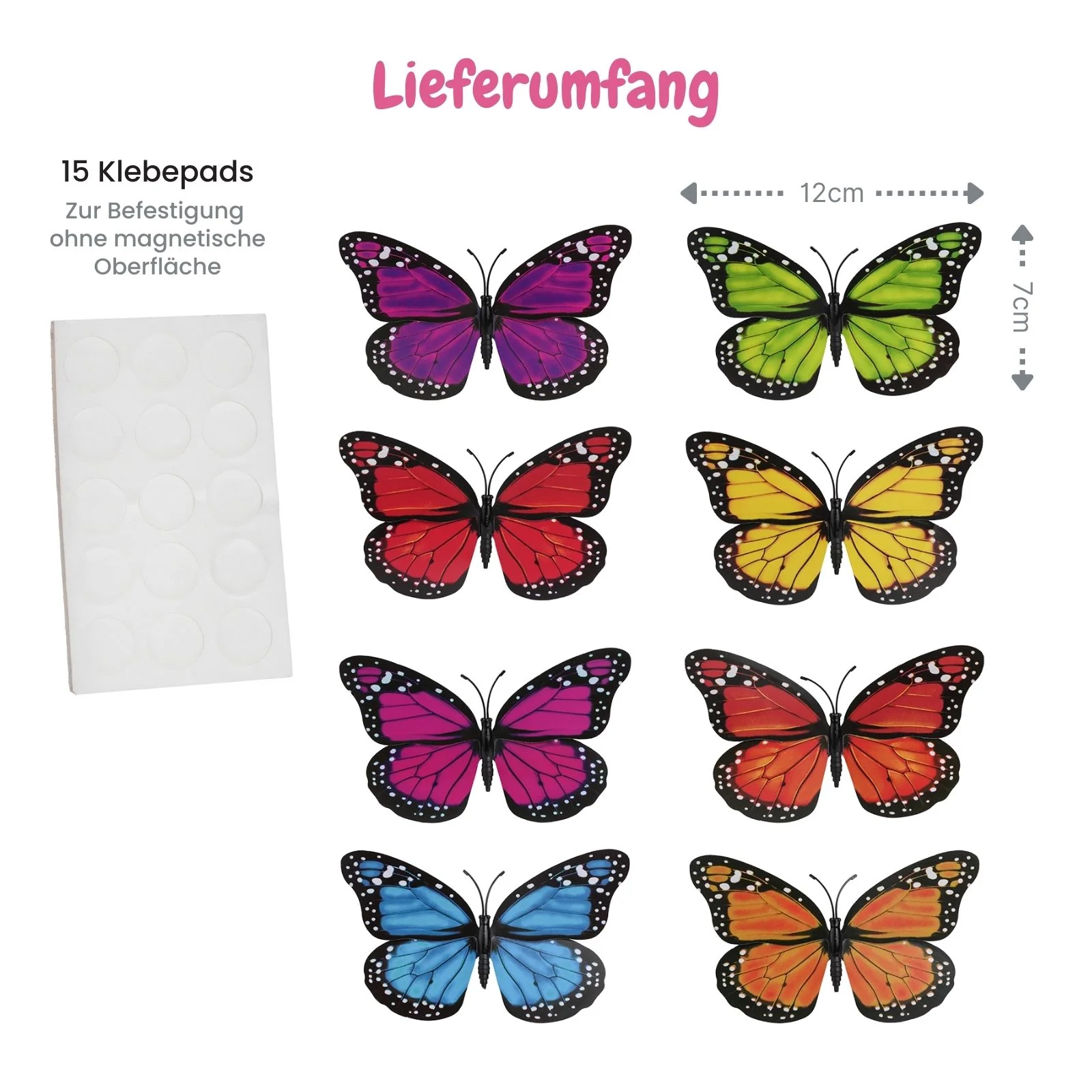 8er Magnet-Set Deko-Schmetterling Monarchfalter-Magnet Kühlschrankmagnet - Image 5