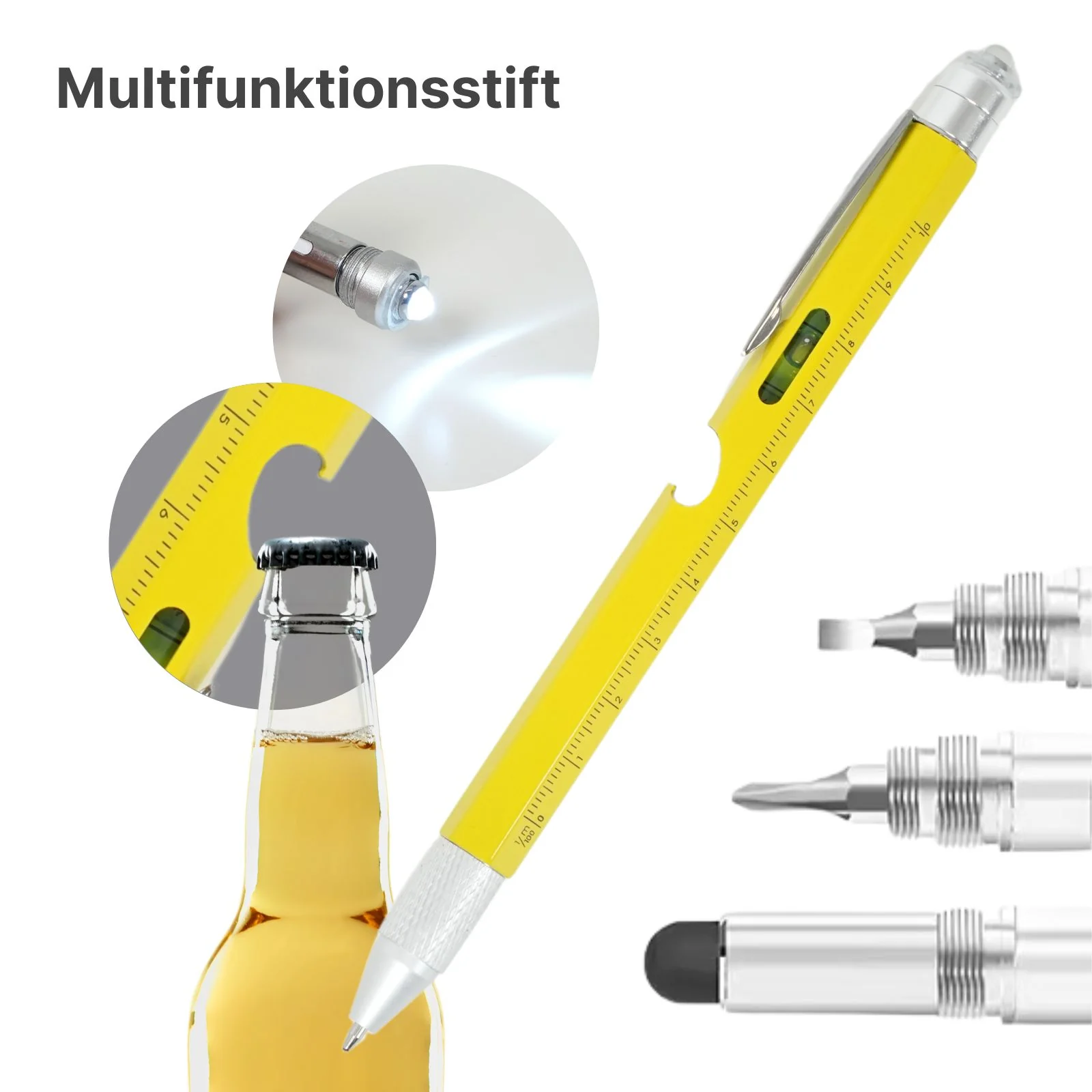 8in1 Multi-Kugelschreiber Multifunktionsstift Touchpen Wasserwaage Schraubendreher - Image 2