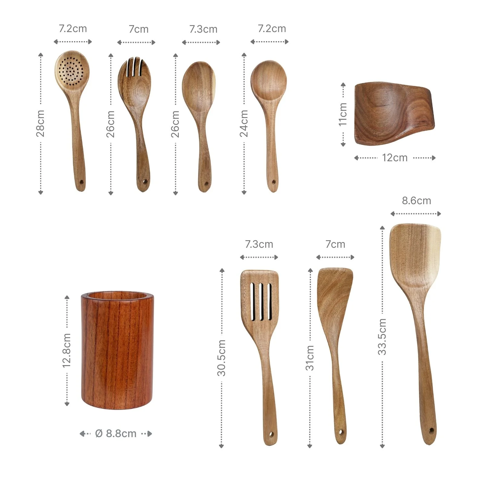 9-tlg. Küchenhelfer-Set aus Holz Küchenutensilien Kochlöffel-Set - Image 5