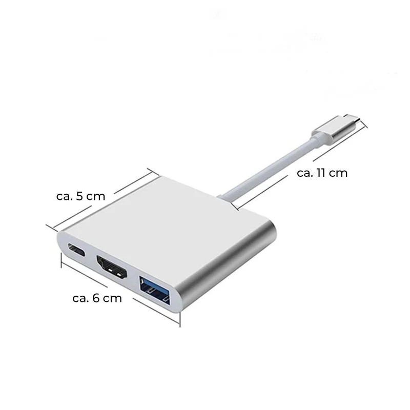 3in1 Adapter Hub USB-C - HDMI 2.0 USB-A 3.0 USB-C - Image 3