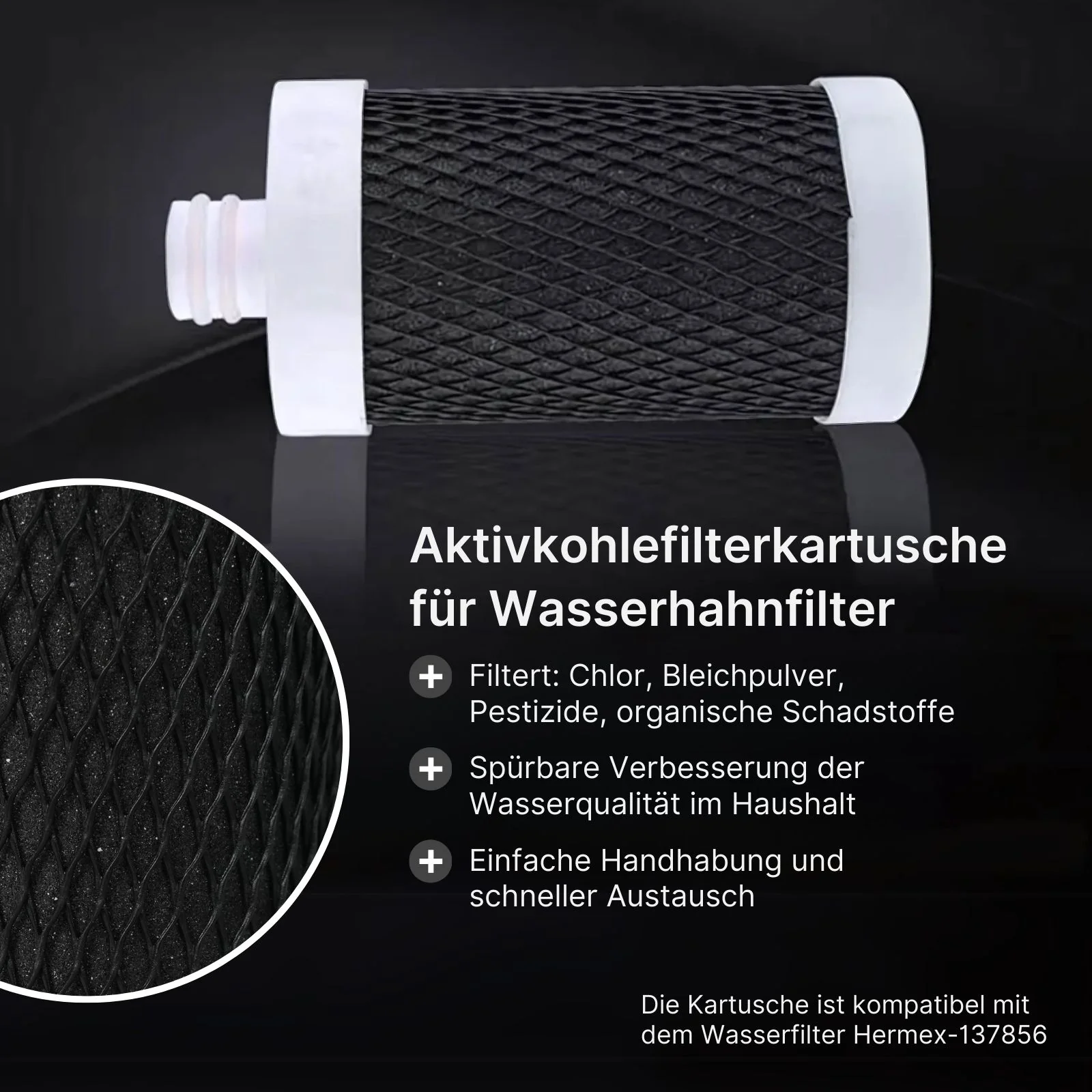 Aktivkohle-Filterkartusche Ersatzfilter für Wasserhahnfilter 137856 - Image 2