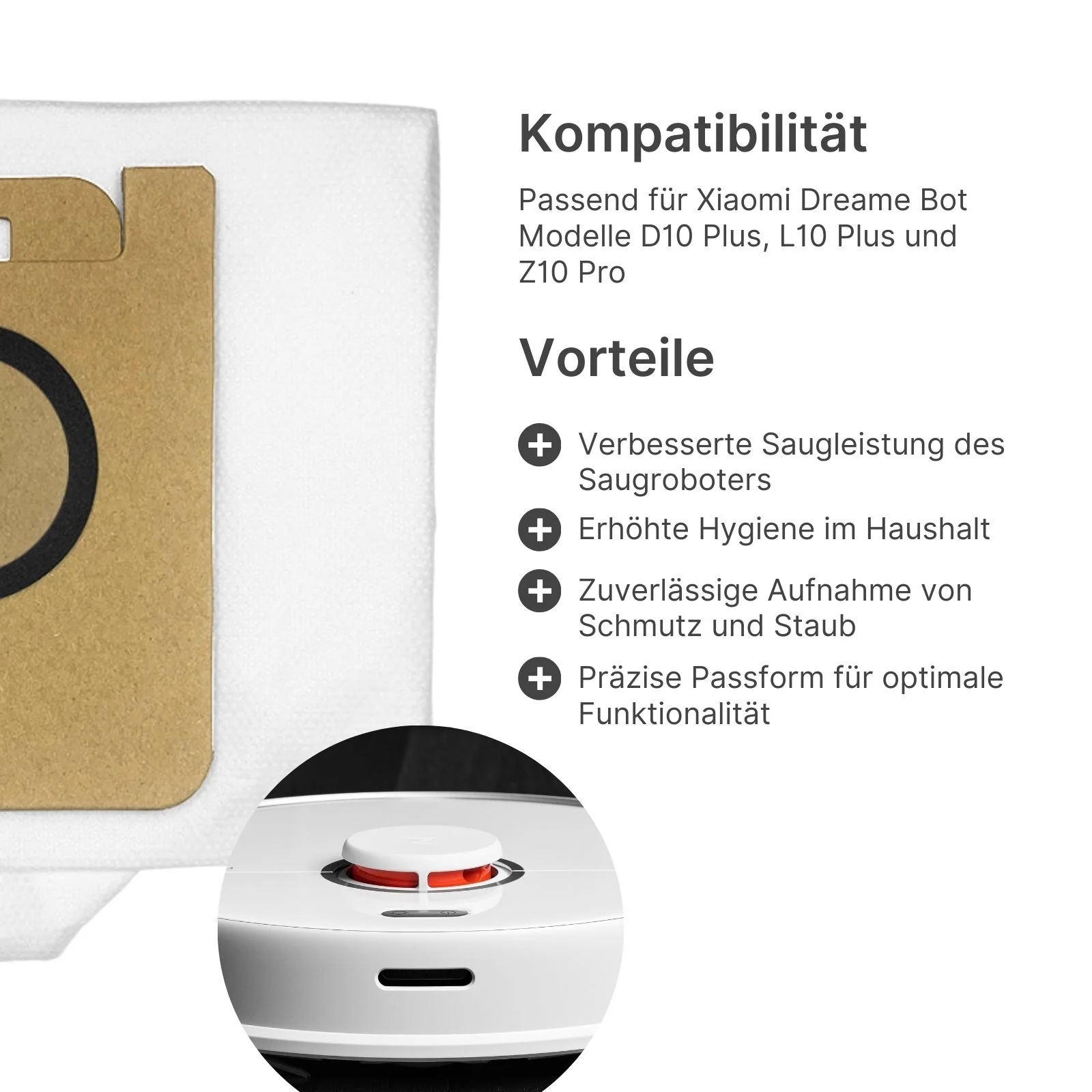 Alternative Staubbeutel zu Xiaomi Dreame Bot D10 Plus L10 Plus Z10 Pro - Image 2
