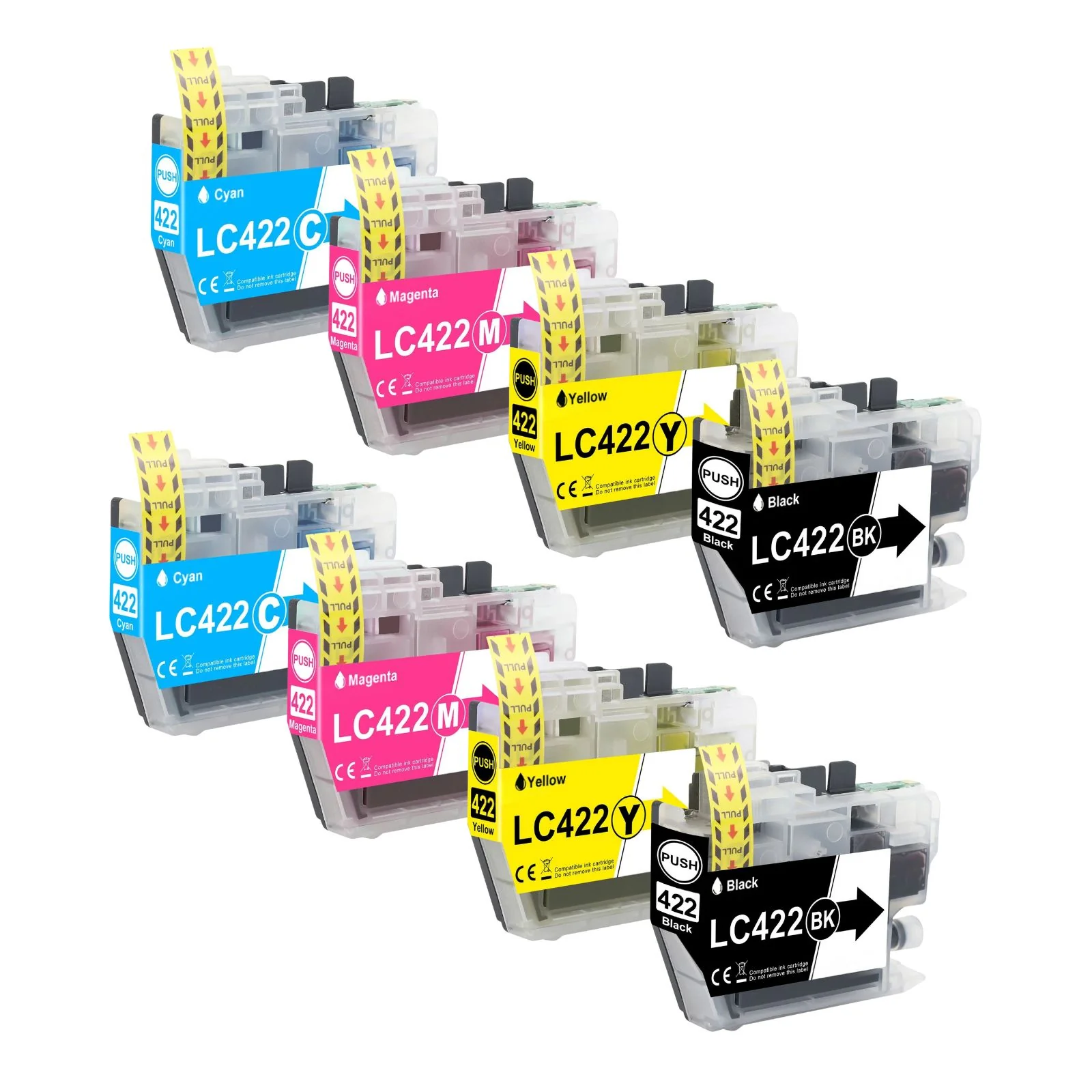 Alternative Tintenpatrone zu Brother LC422 - Black Cyan Yellow Magenta - 8er Set