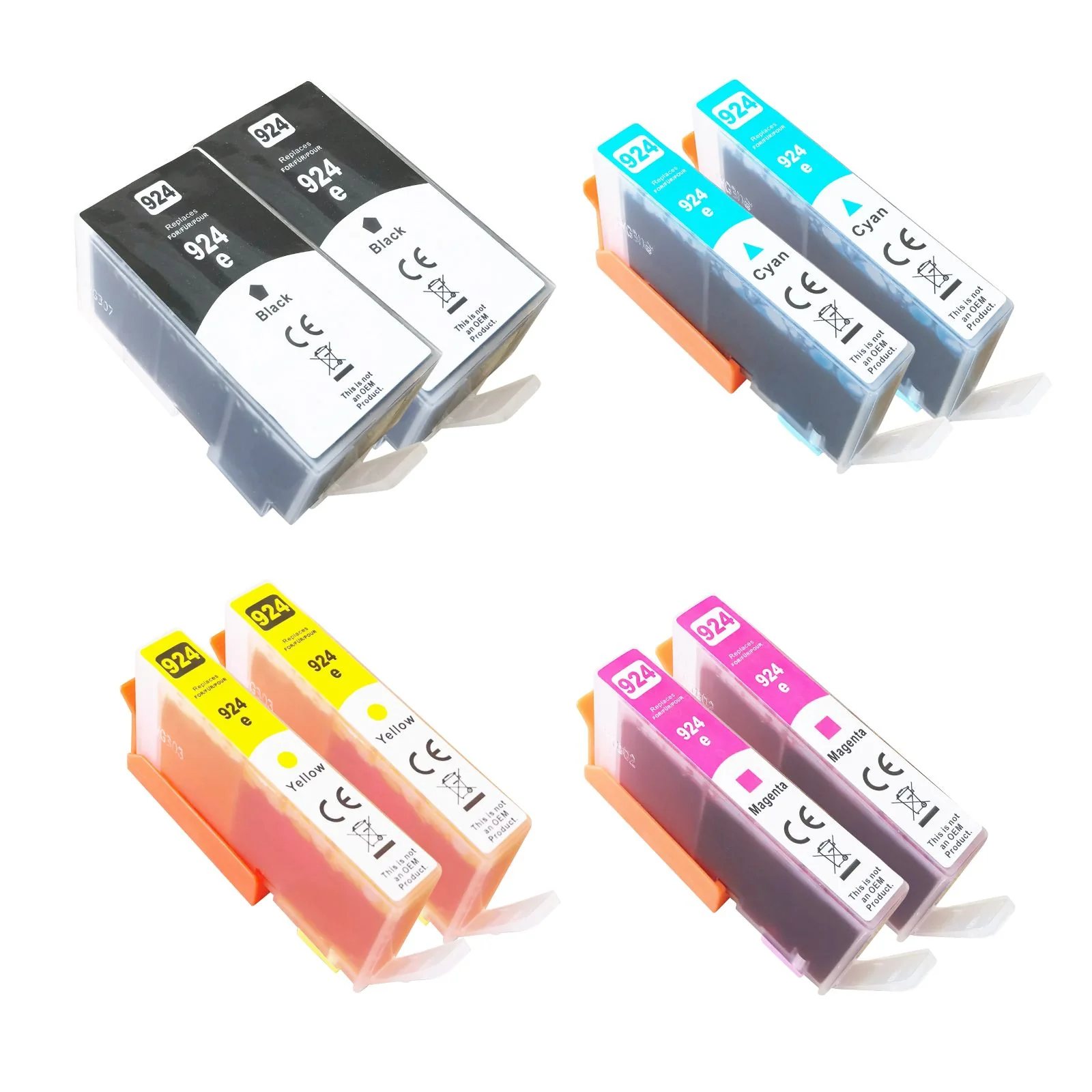 Alternative Tintenpatrone zu HP 924e XL - Black Cyan Yellow Magenta - 8er Set