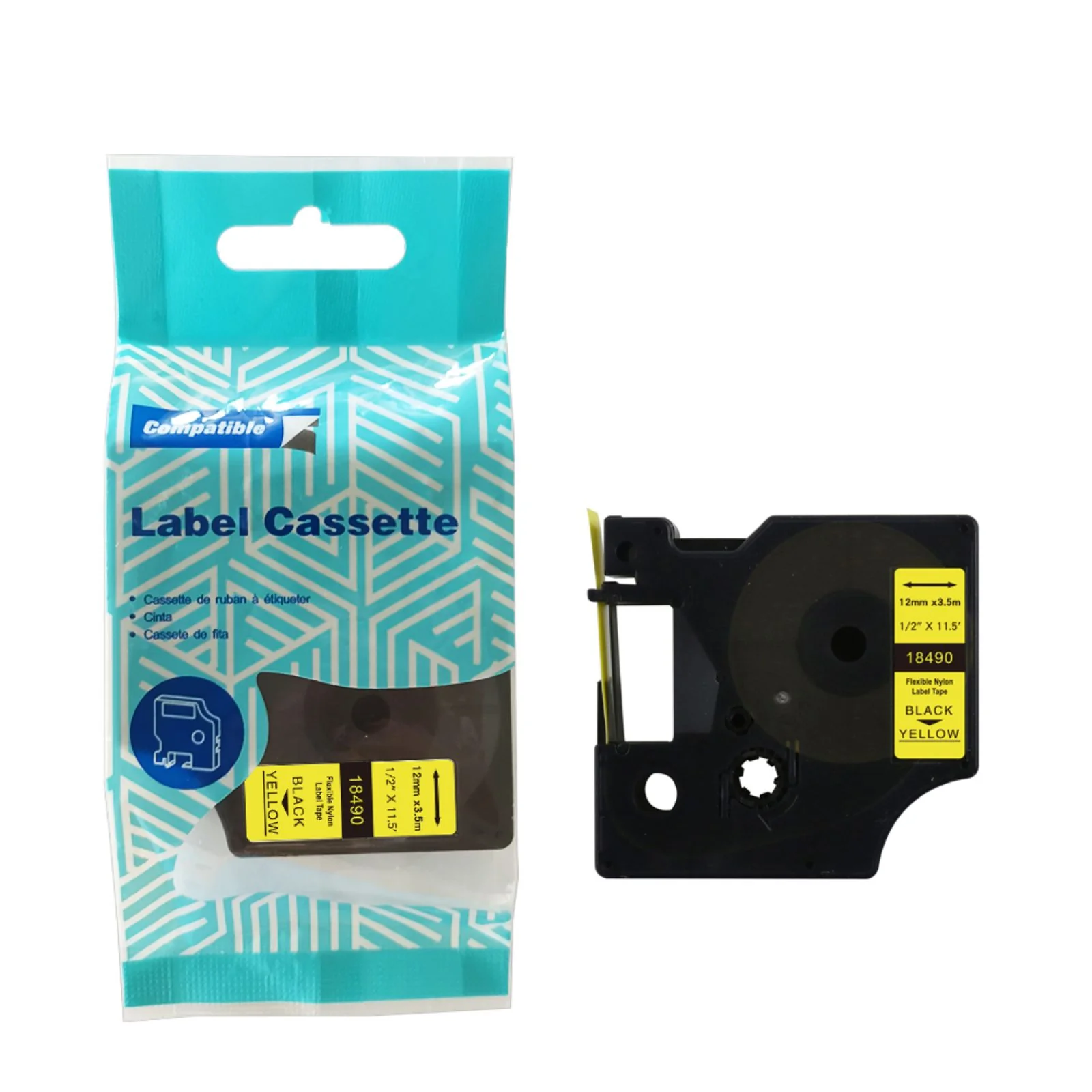 Alternatives Etikettenband zu Dymo 18490 / S0718080 Nylonetiketten