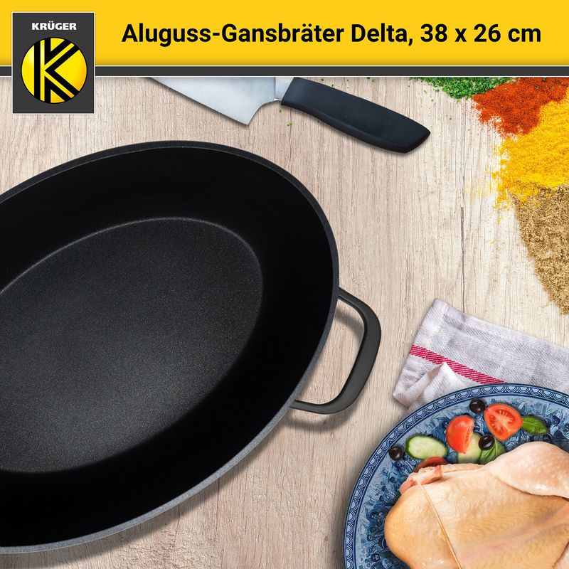 Aluguss-Gansbräter Schmortopf Backofenform Bratschale Schmorbräter - Image 3