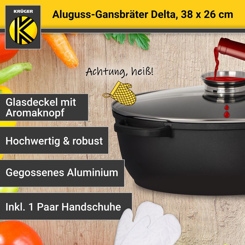 Aluguss-Gansbräter Schmortopf Backofenform Bratschale Schmorbräter - Image 4