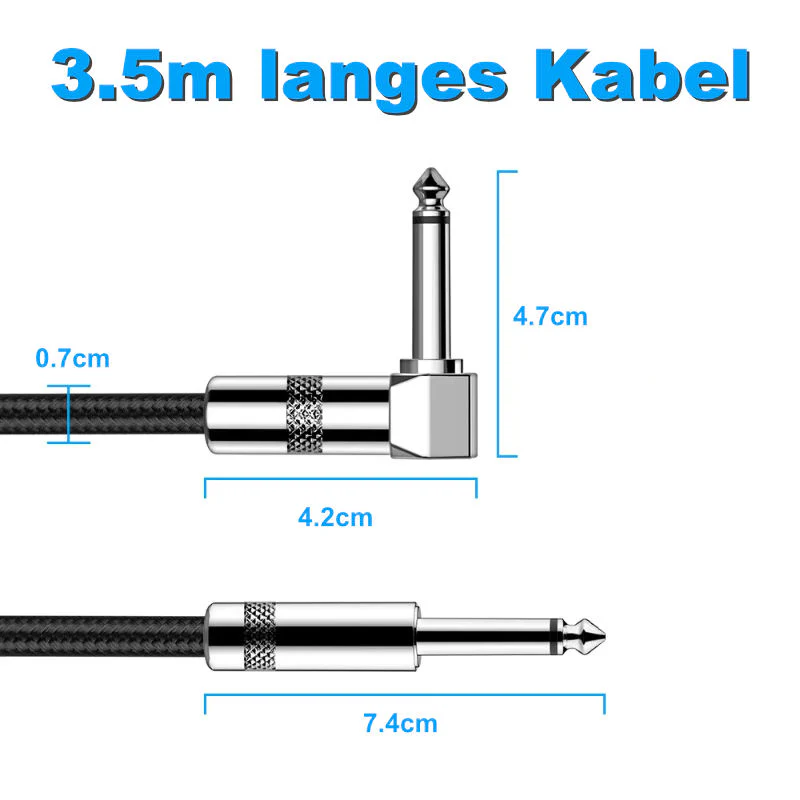 Audiokabel 3.5m Musikinstrumentenkabel Klinkenkabel Gitarrenkabel - Image 6