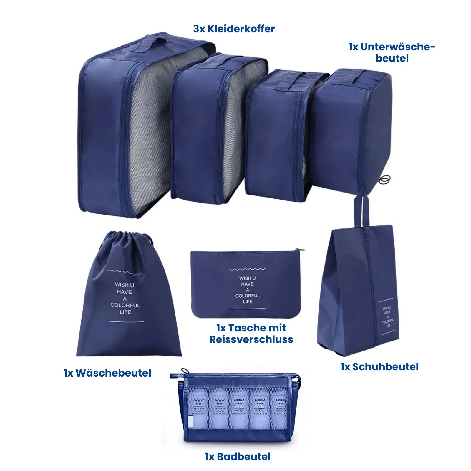 Aufbewahrungsbeutel Packsack Reisebeutel Koffer-Organizer Set - Image 3