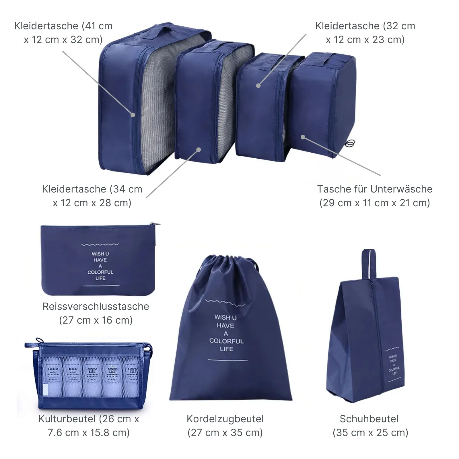 Aufbewahrungsbeutel Packsack Reisebeutel Koffer-Organizer Set - Image 5