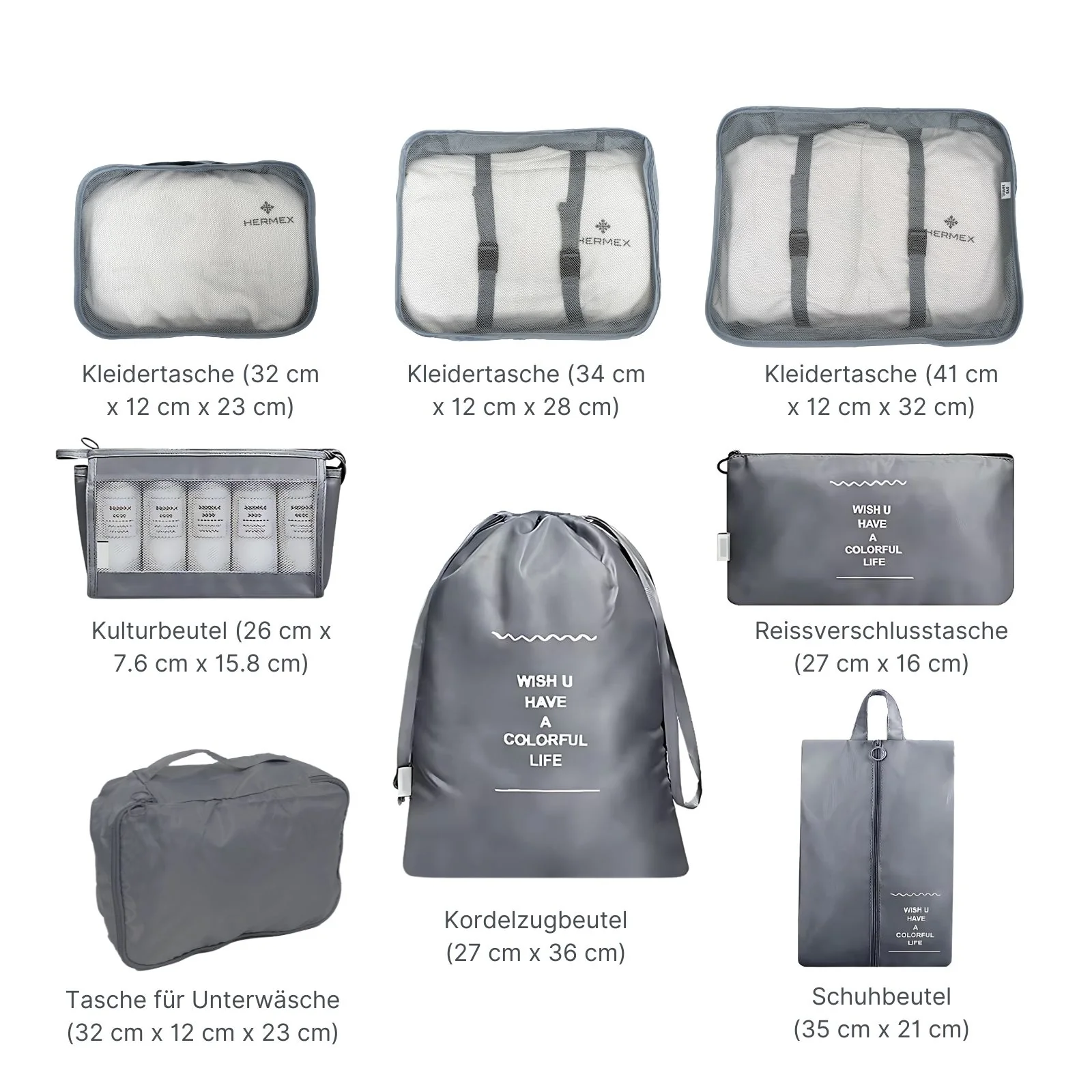 Aufbewahrungsbeutel Reisebeutel Koffer-Organizer Packsack Set - Image 3