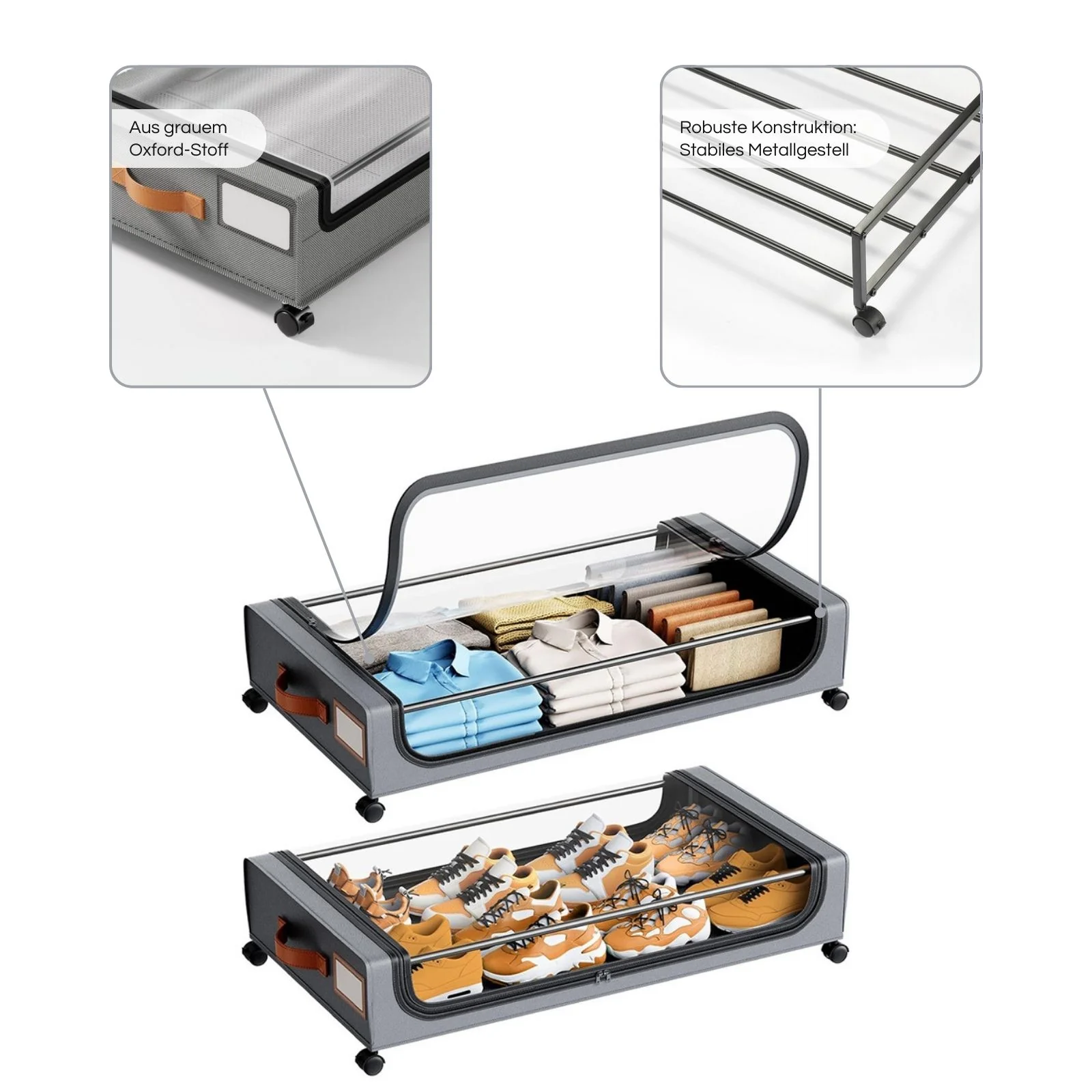 Aufbewahrungsbox mit Rollen Aufbewahrungstasche Unterbettkommode - Image 4