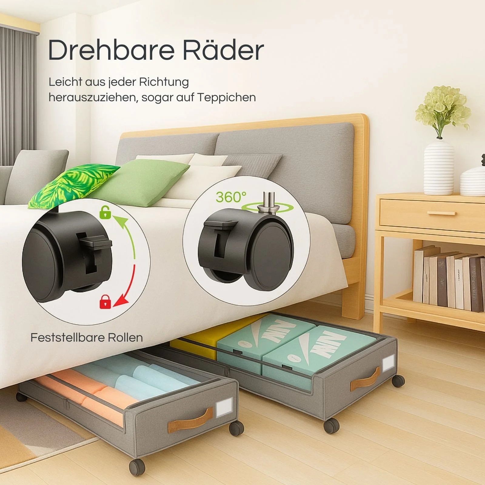 Aufbewahrungsbox mit Rollen Aufbewahrungstasche Unterbettkommode - Image 5