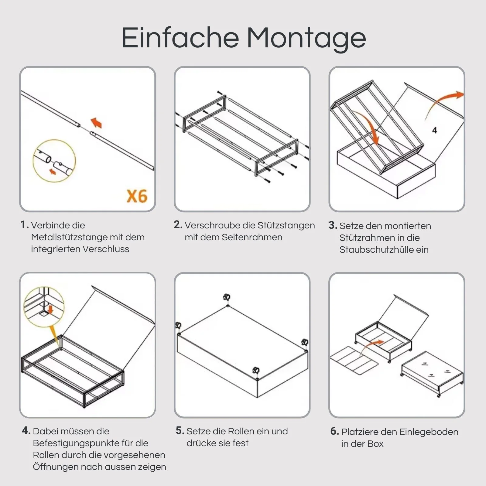 Aufbewahrungsbox mit Rollen Unterbettkommode Aufbewahrungstasche - Image 7