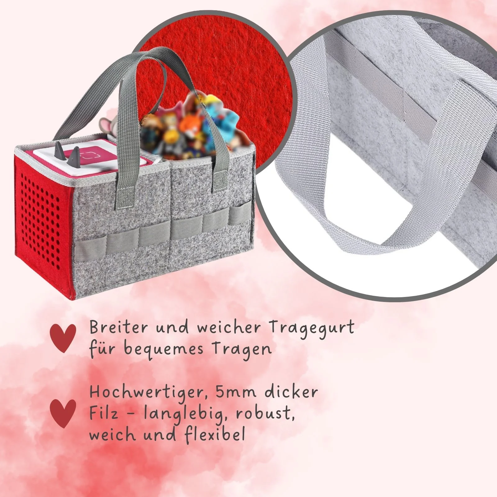 Aufbewahrungstasche für Hörspielbox und Figuren Organizer-Tasche für Hörspiel Rot - Image 5