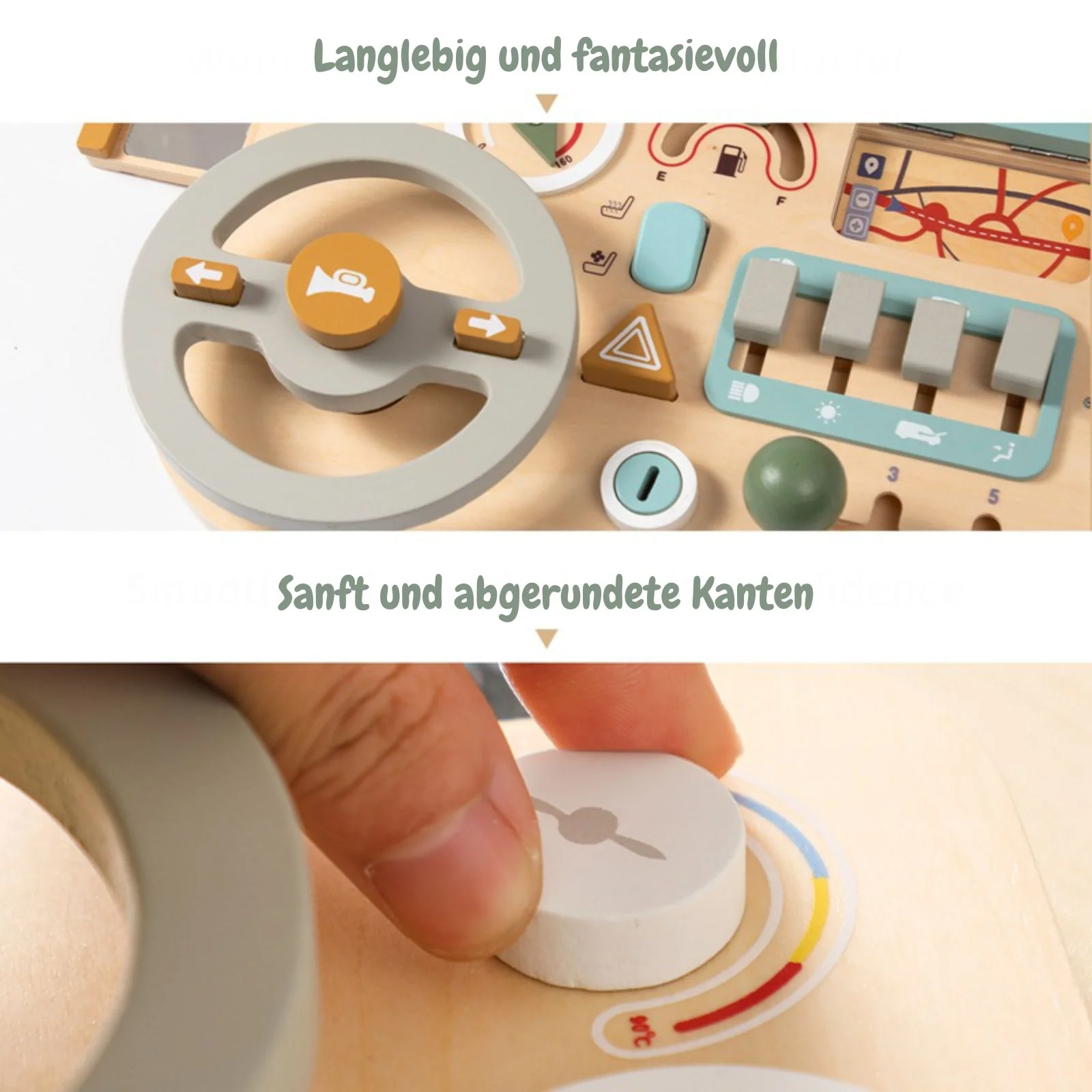 Auto-Holzspielbrett für Kinder Fahr-Simulation Lernspielzeug Kinderspielzeug - Image 4