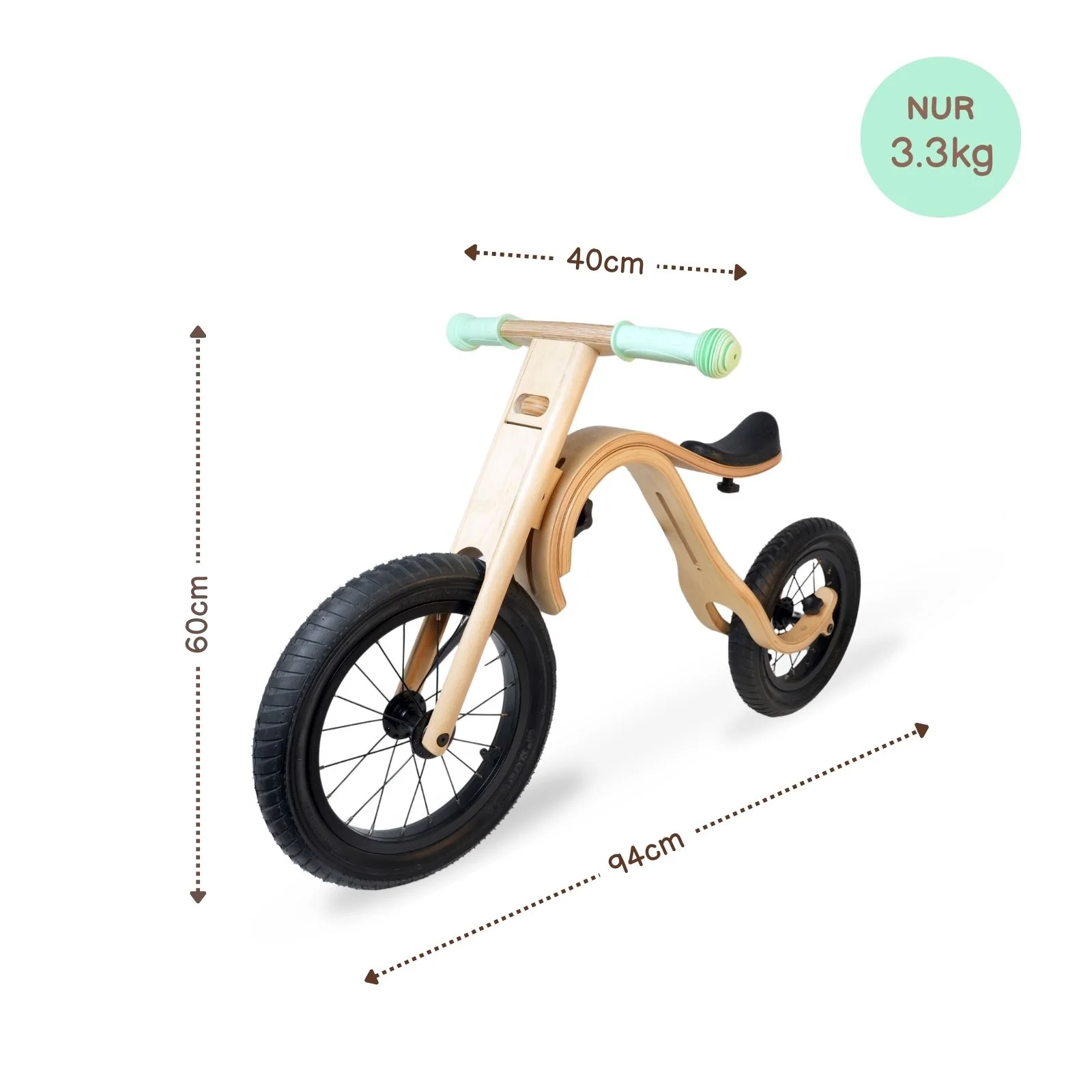 Baby Balance Bike 3 in 1 Lauflernrad Laufrad Kinderfahrrad aus Holz - Image 8