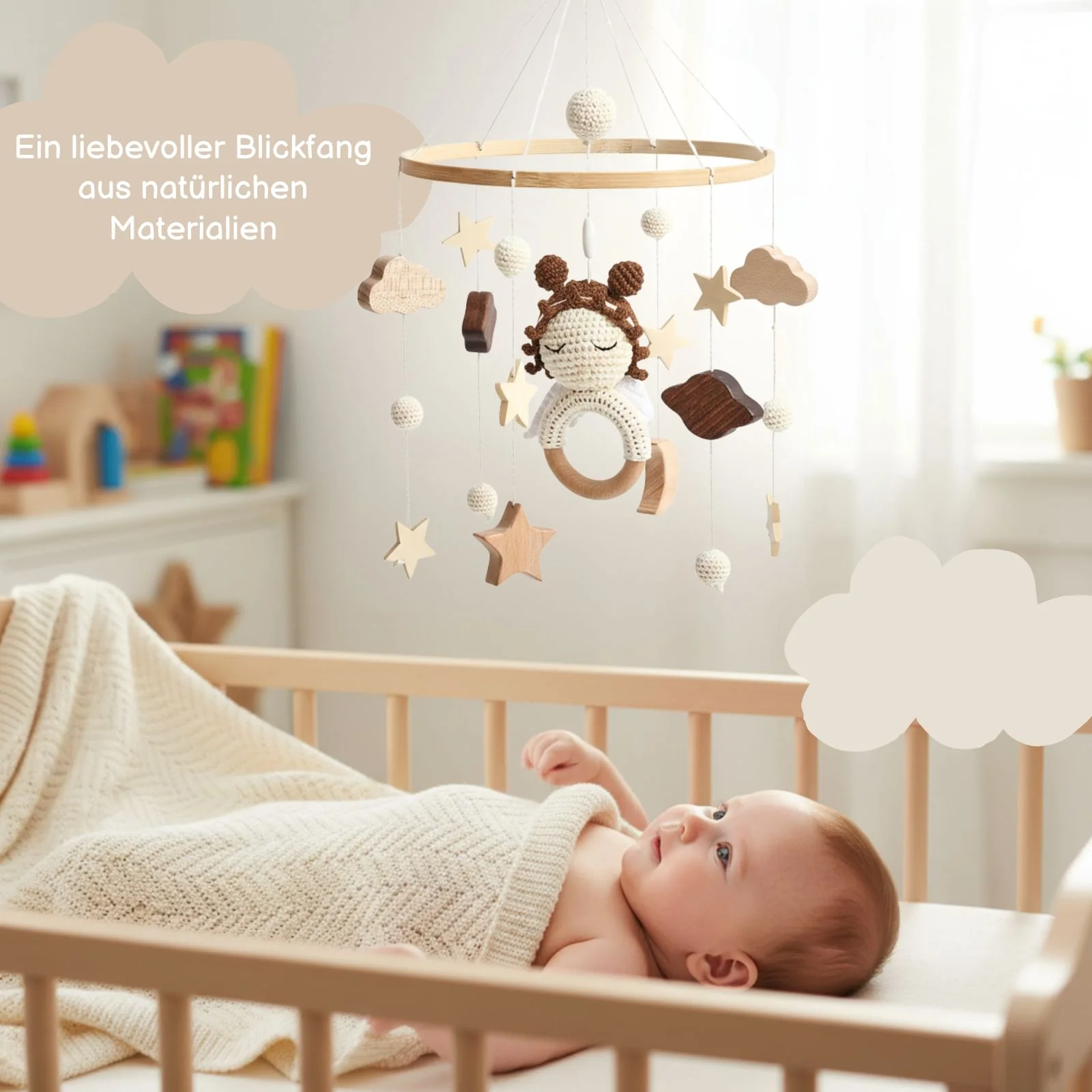 Babymobile Engel Hängemobile Mobile Babyspielzeug Schlafmobile - Image 4