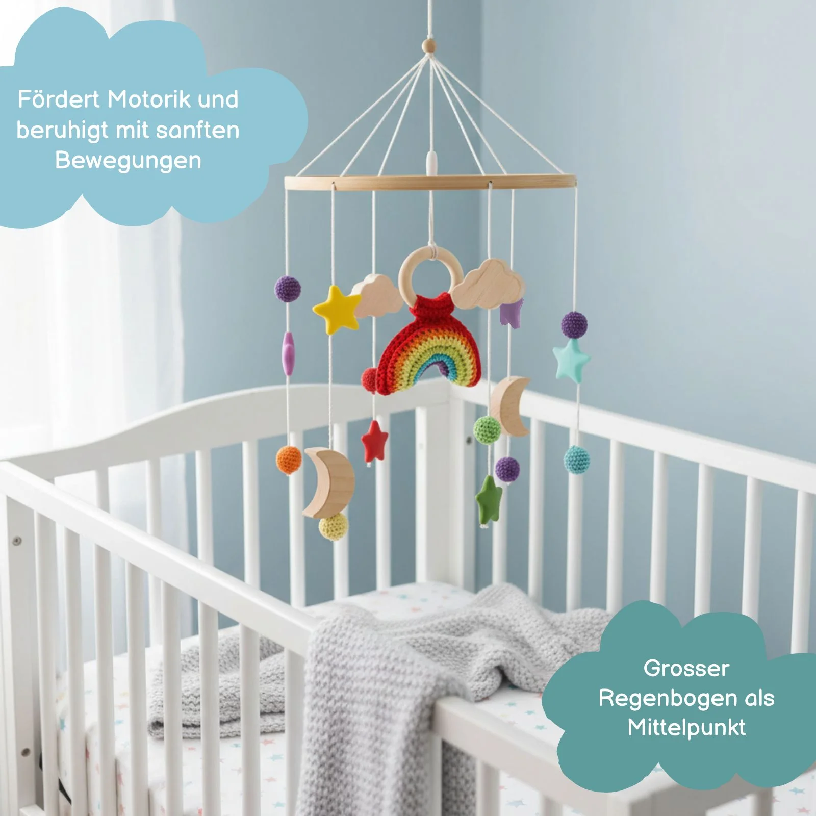 Babymobile Regenbogen Hängemobile Mobile Babyspielzeug Schlafmobile - Image 2