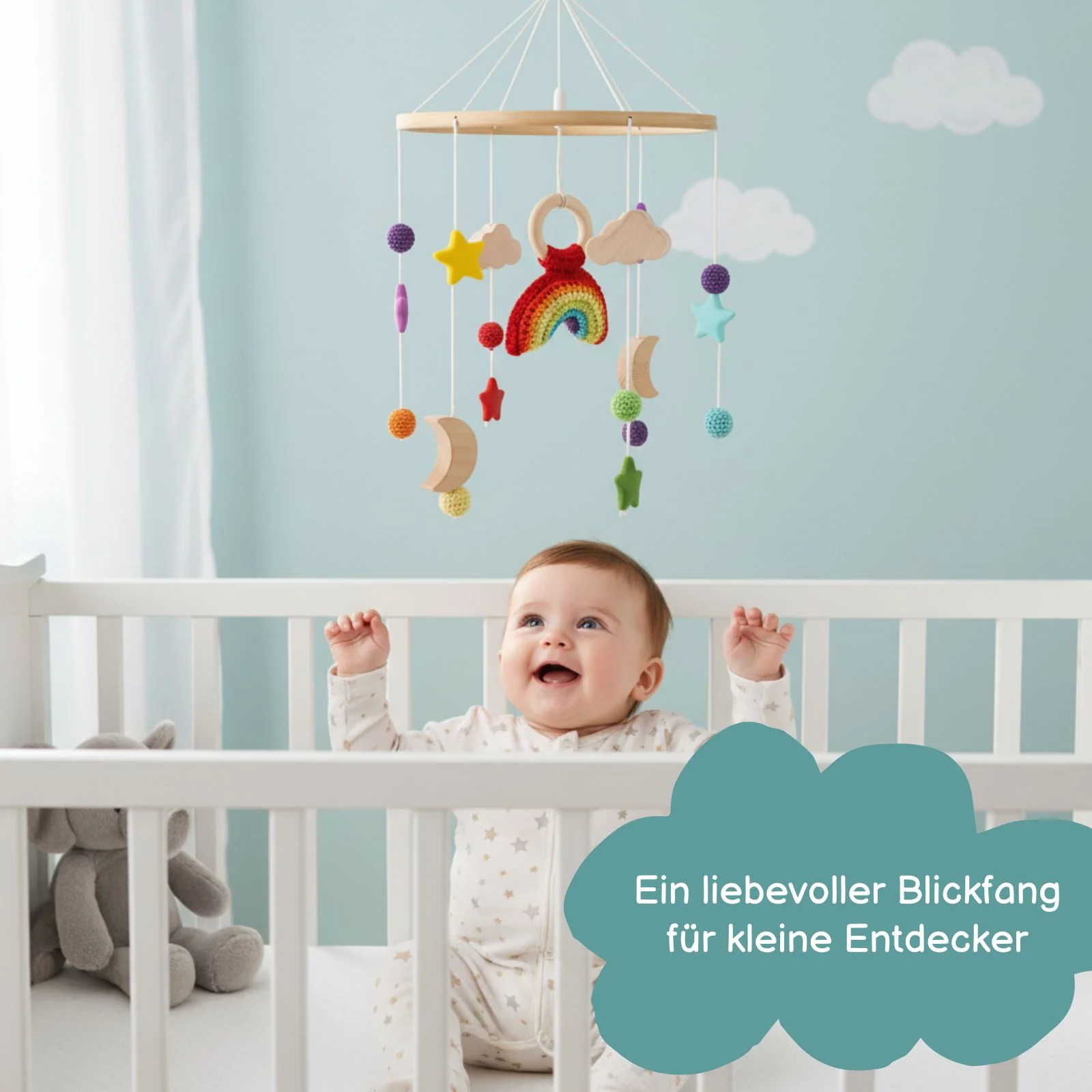 Babymobile Regenbogen Hängemobile Mobile Babyspielzeug Schlafmobile - Image 4