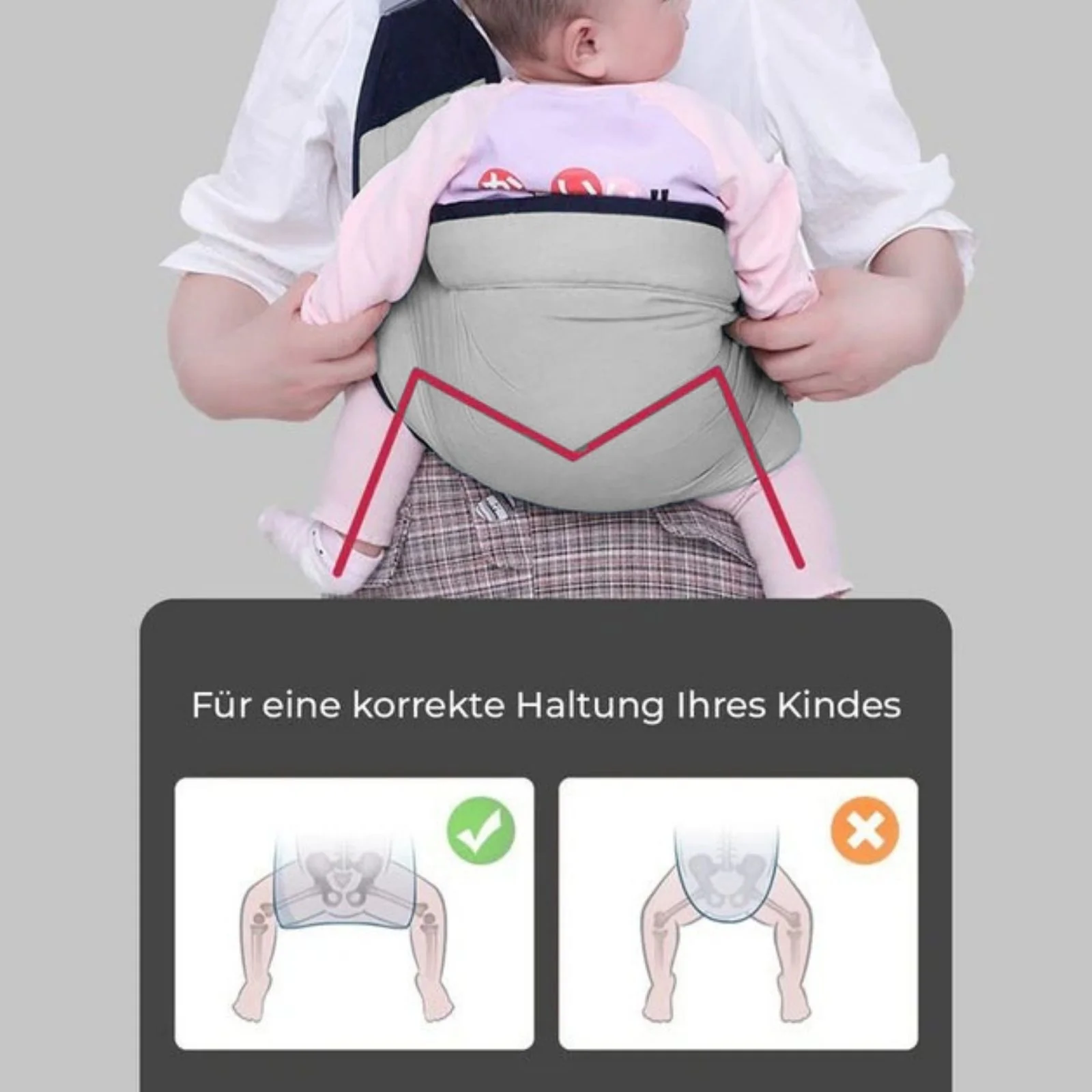 Babytragetuch Babytragehilfe Baby Tragegurt Baby Trageschlinge - Image 5