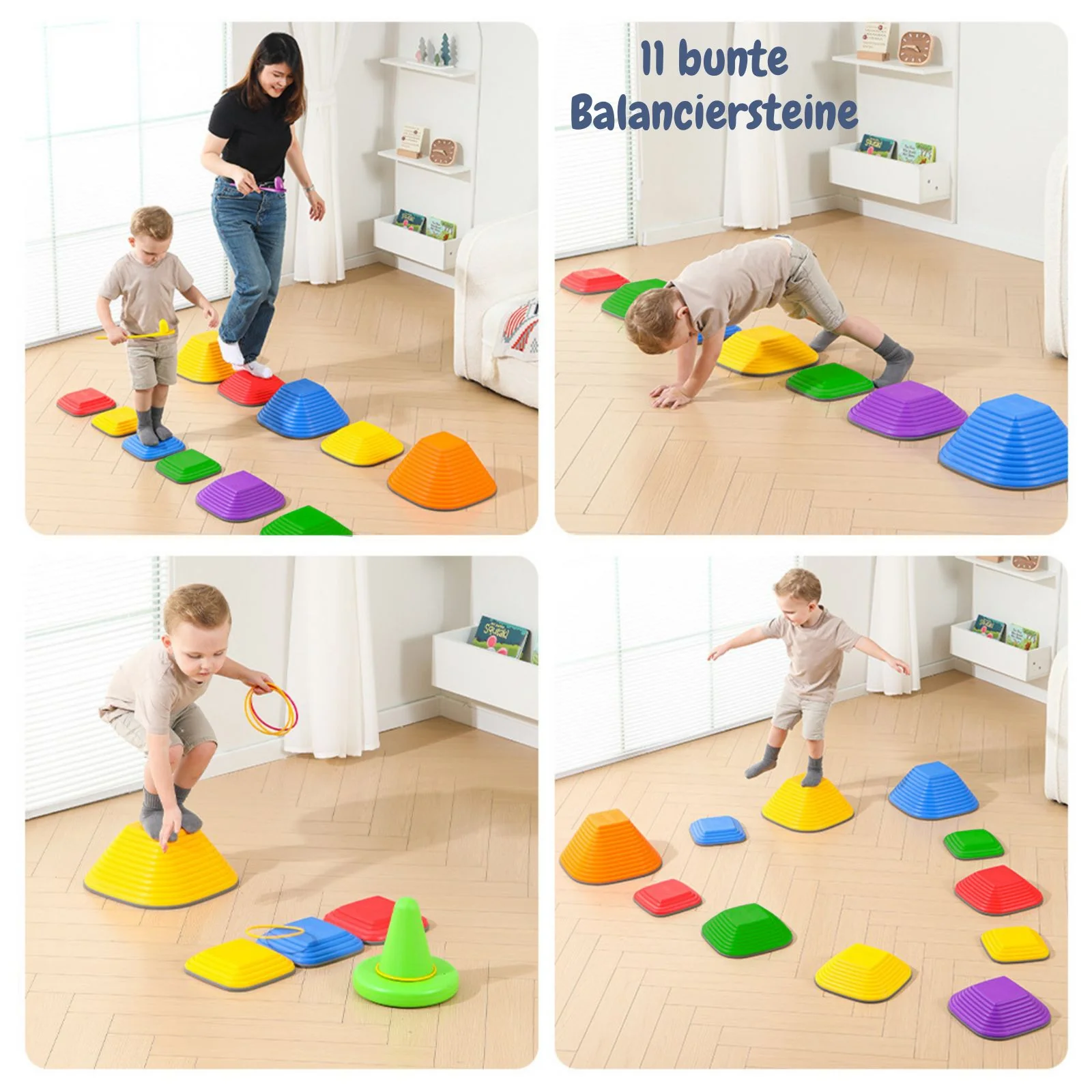 Balanciersteine Balancespiel Balance Trainer Trittsteine Fluss-Steine - Image 4