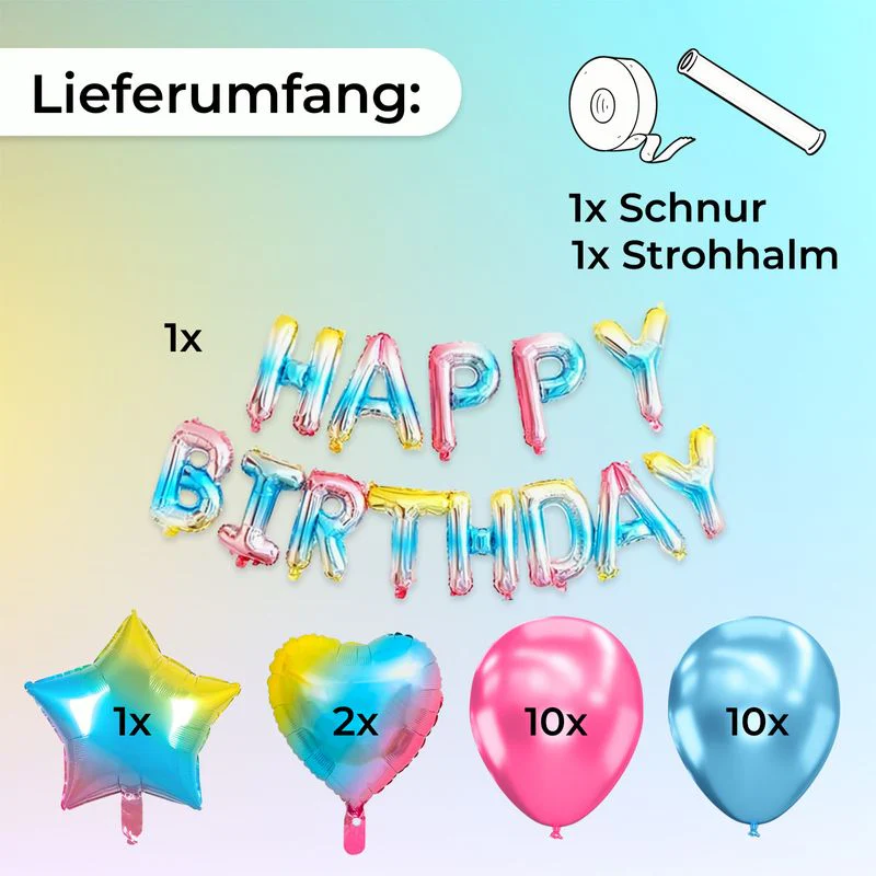 Ballon Set Luftballon Geburtstagsballon Folienballon Party Ballon - Image 2