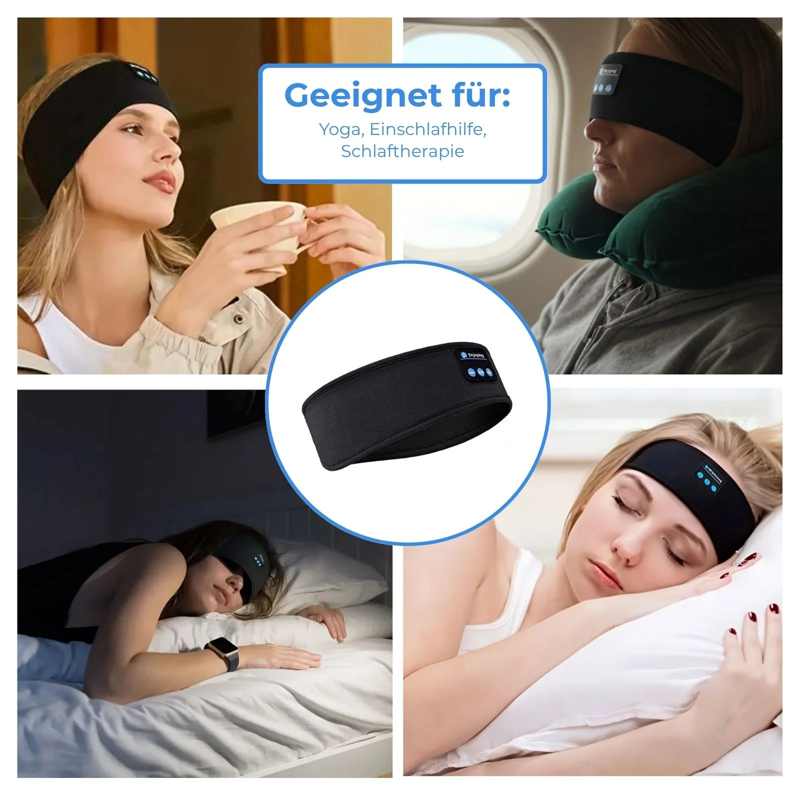 Bluetooth Schlafmaske Kopfband mit Stereo Kopfhörern Augenmaske - Image 4