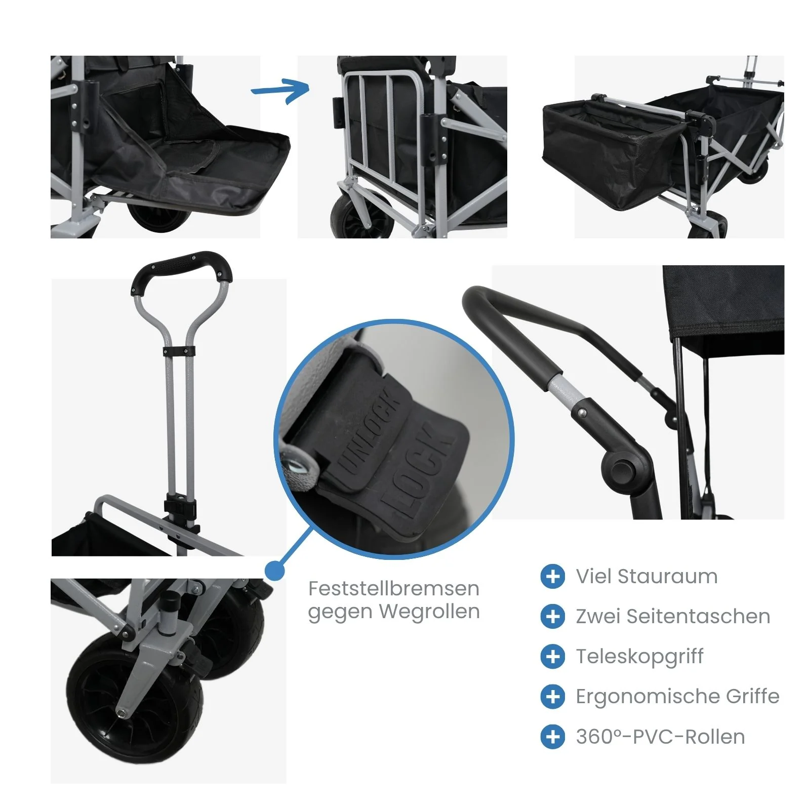 Bollerwagen mit Netztasche und Aufbewahrungstasche - Image 2