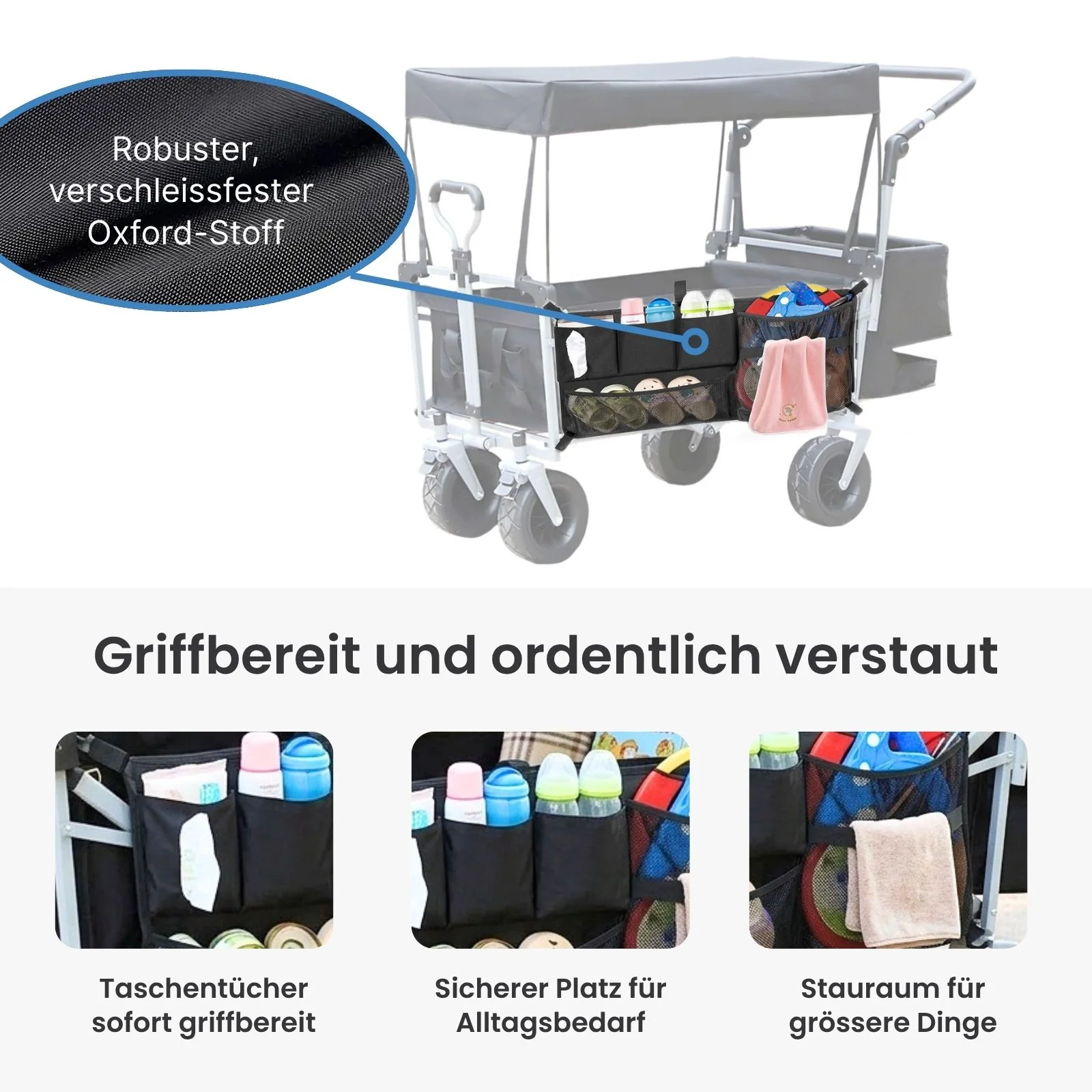 Bollerwagen mit Netztasche und Aufbewahrungstasche - Image 5