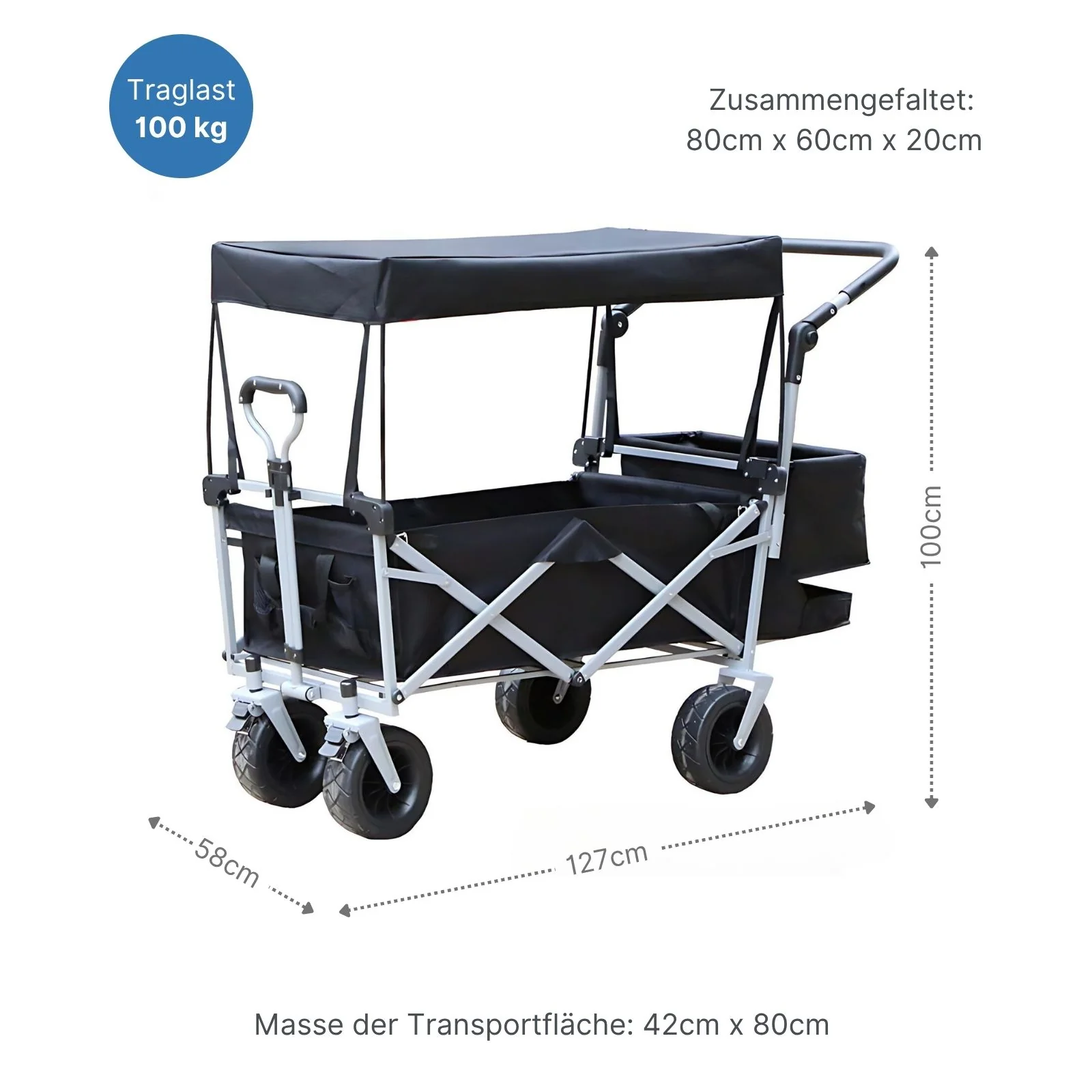 Bollerwagen mit Netztasche und Aufbewahrungstasche - Image 8