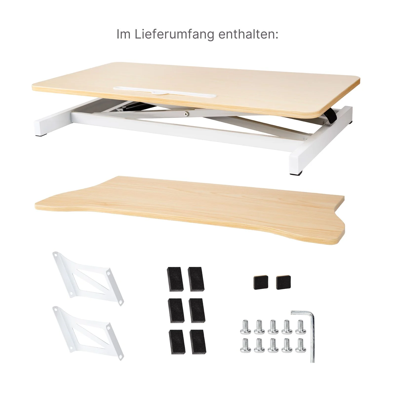 Bürotisch pneumatischer Aufsatz Notebook Schreibtisch Hubtisch Office Desk Arbeitstisch - Image 7