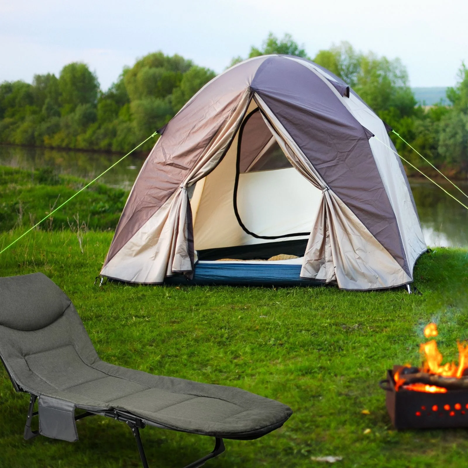 Campingliege Outdoor-Liege Feldbett Sonnenliege Klappbett - Image 3