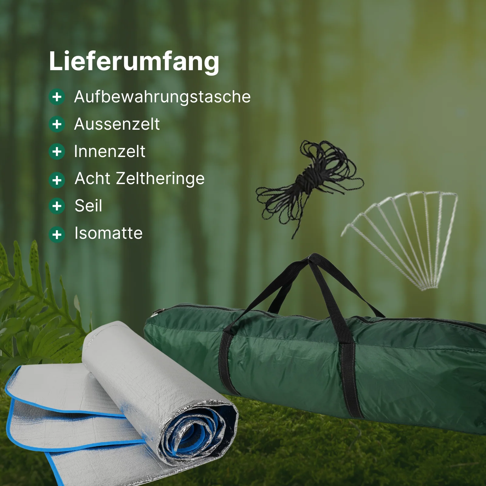 Campingzelt für 3-4 Personen Quick-Up-Zelt Automatikzelt Festivalzelt - Image 3