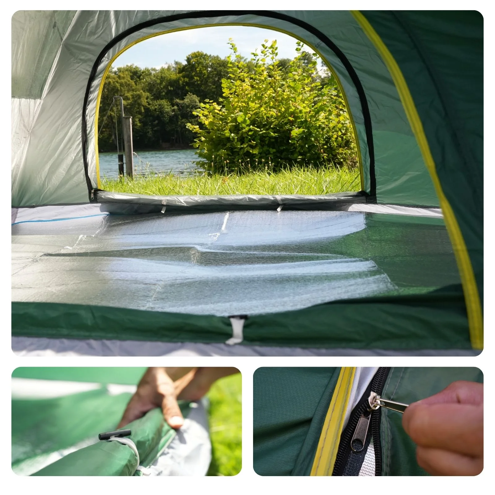Campingzelt für 3-4 Personen Quick-Up-Zelt Automatikzelt Festivalzelt - Image 6