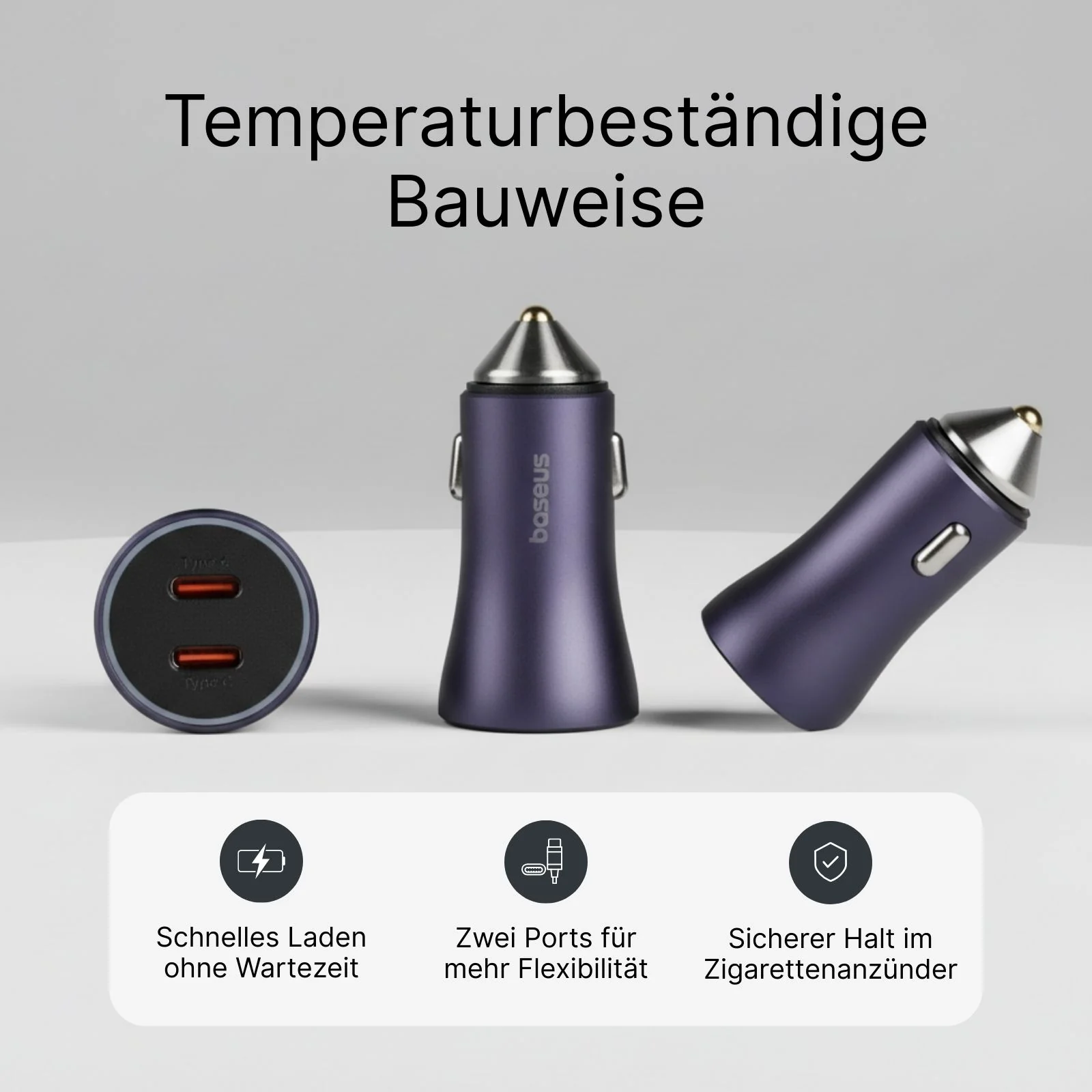 Car Charger USB-C KFZ-Ladegerät Auto-USB-Adapter Auto-Ladegerät - Image 3
